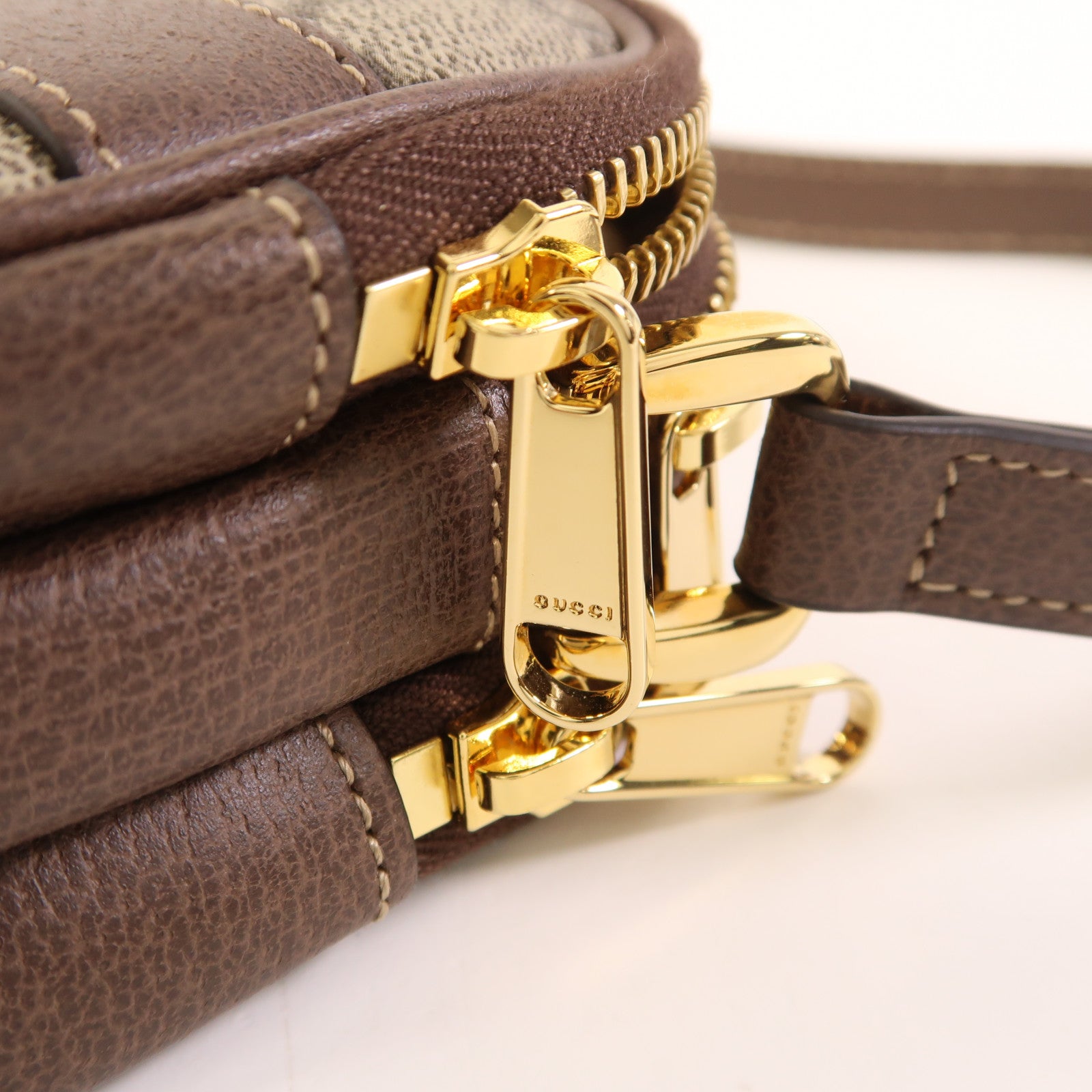 GUCCI GG GHW Ophidia Mini Bag Shoulder Bag 546597 PVC Coated Canvas Brown