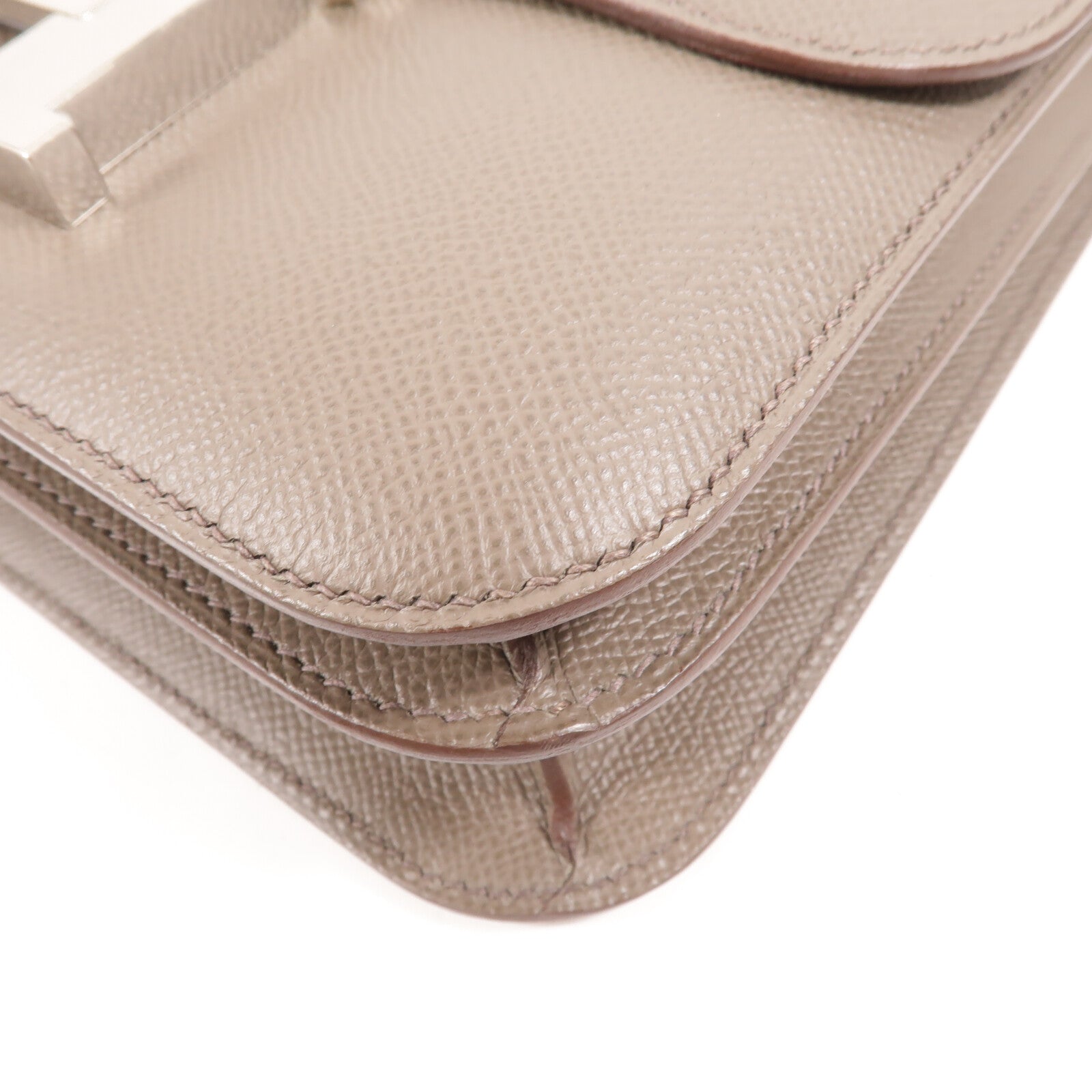 HERMES Epsom皮革Constance 24肩背袋Etain