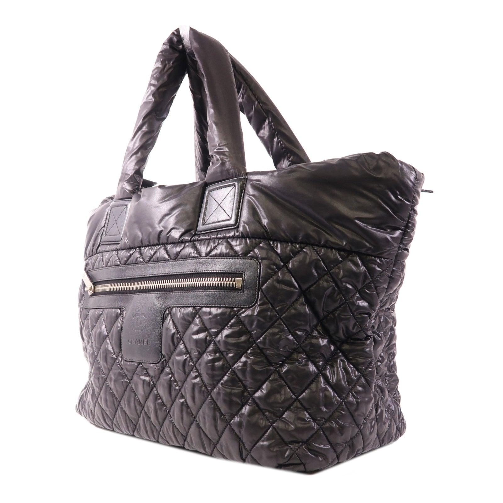 CHANEL 尼龍Coco Cocoon銀扣手挽袋