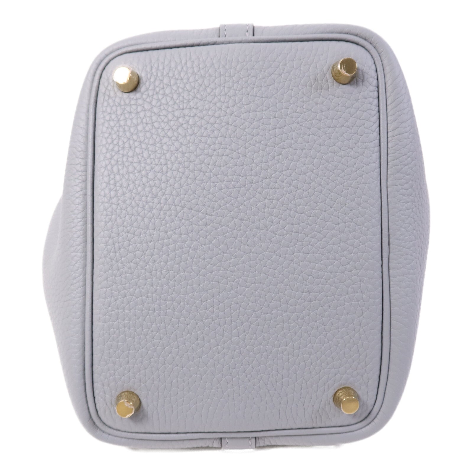 HERMES Clemence皮革Picotin PM銀扣手挽袋Gris Pantin