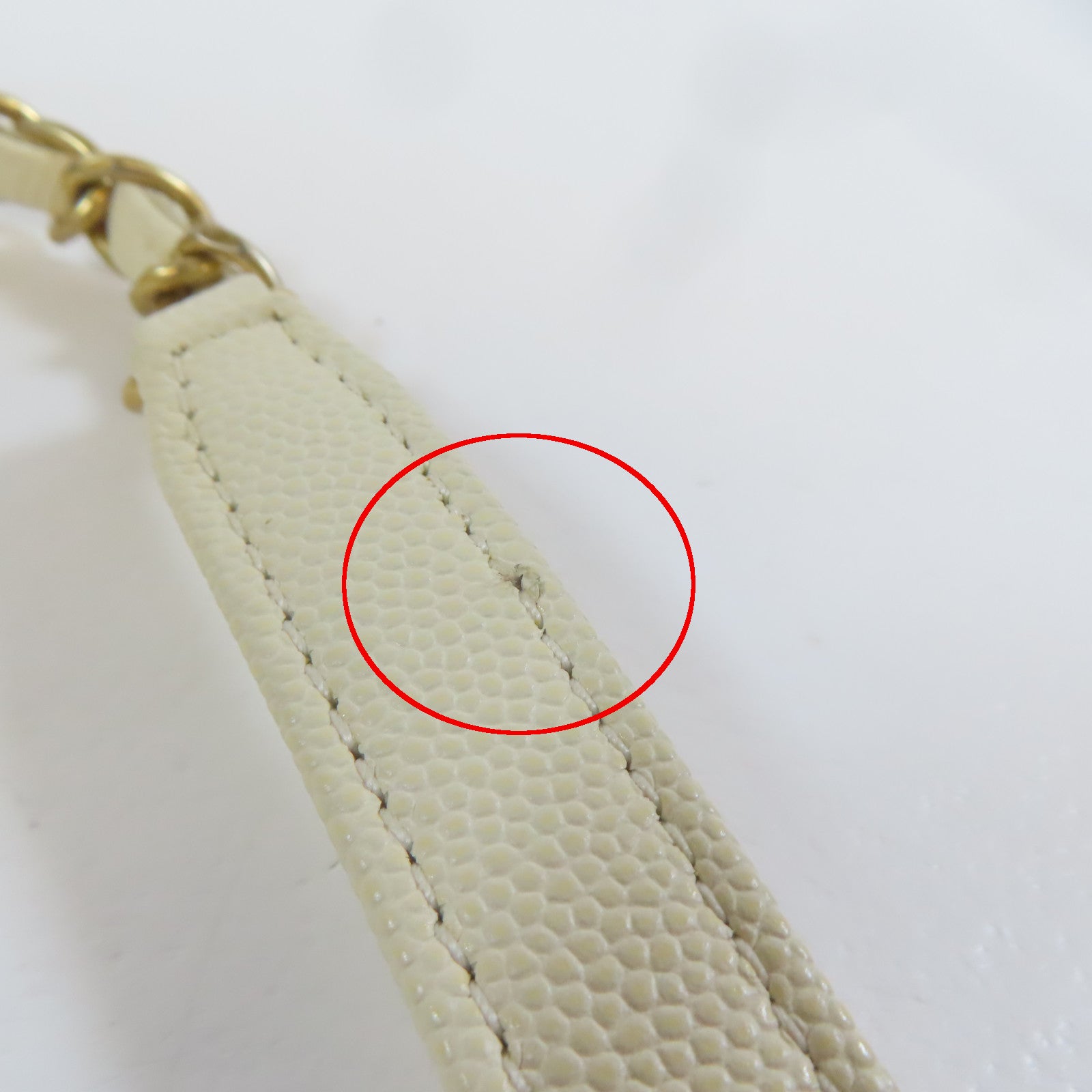 CHANEL 【激減優惠】菱格牛皮皮革Coco Handle金扣鏈帶手挽肩背兩用袋白色