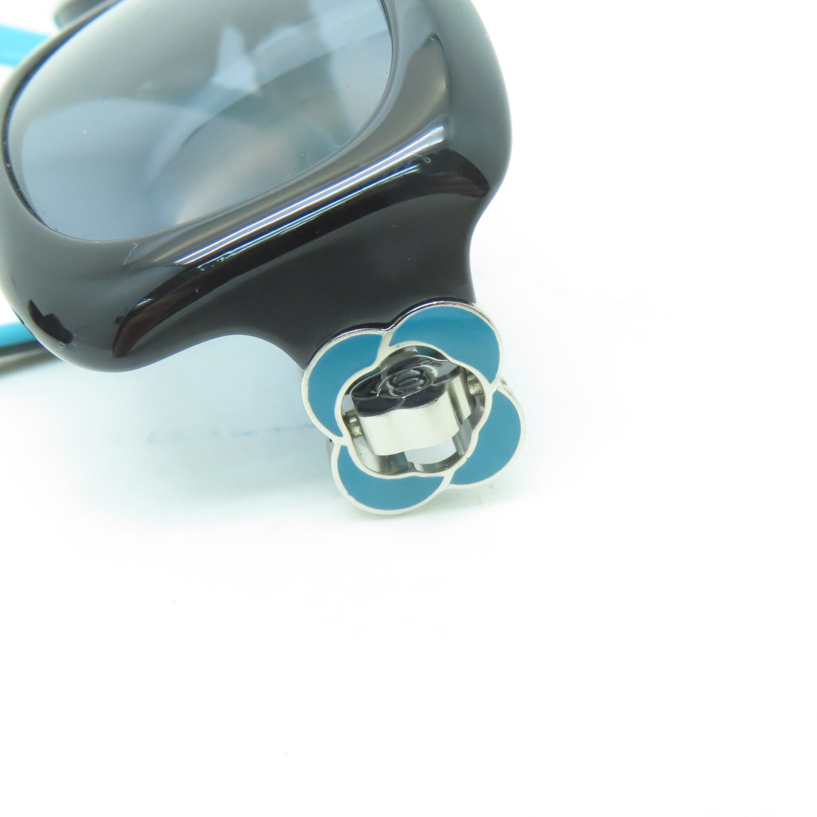 CHANEL 【激減優惠】金屬/PVC Sunglasses太陽眼鏡黑色/綠松石色