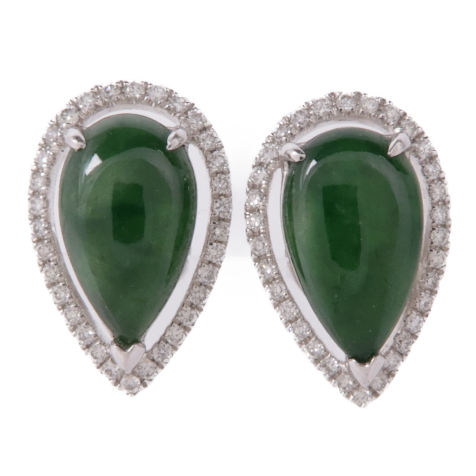 JEWELRY 18K白金/鑽石Jade翡翠耳環