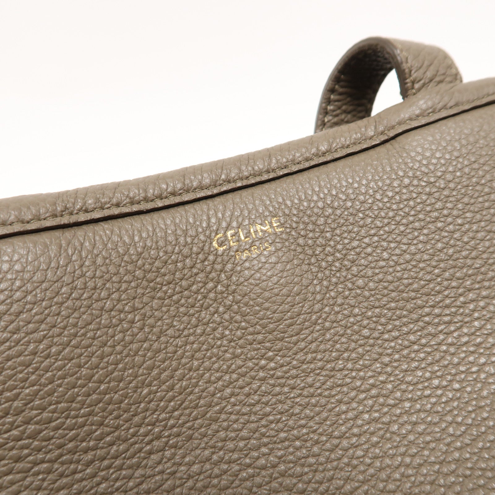 CELINE 牛皮皮革2 Way Shoulder金扣手挽肩背兩用袋灰色