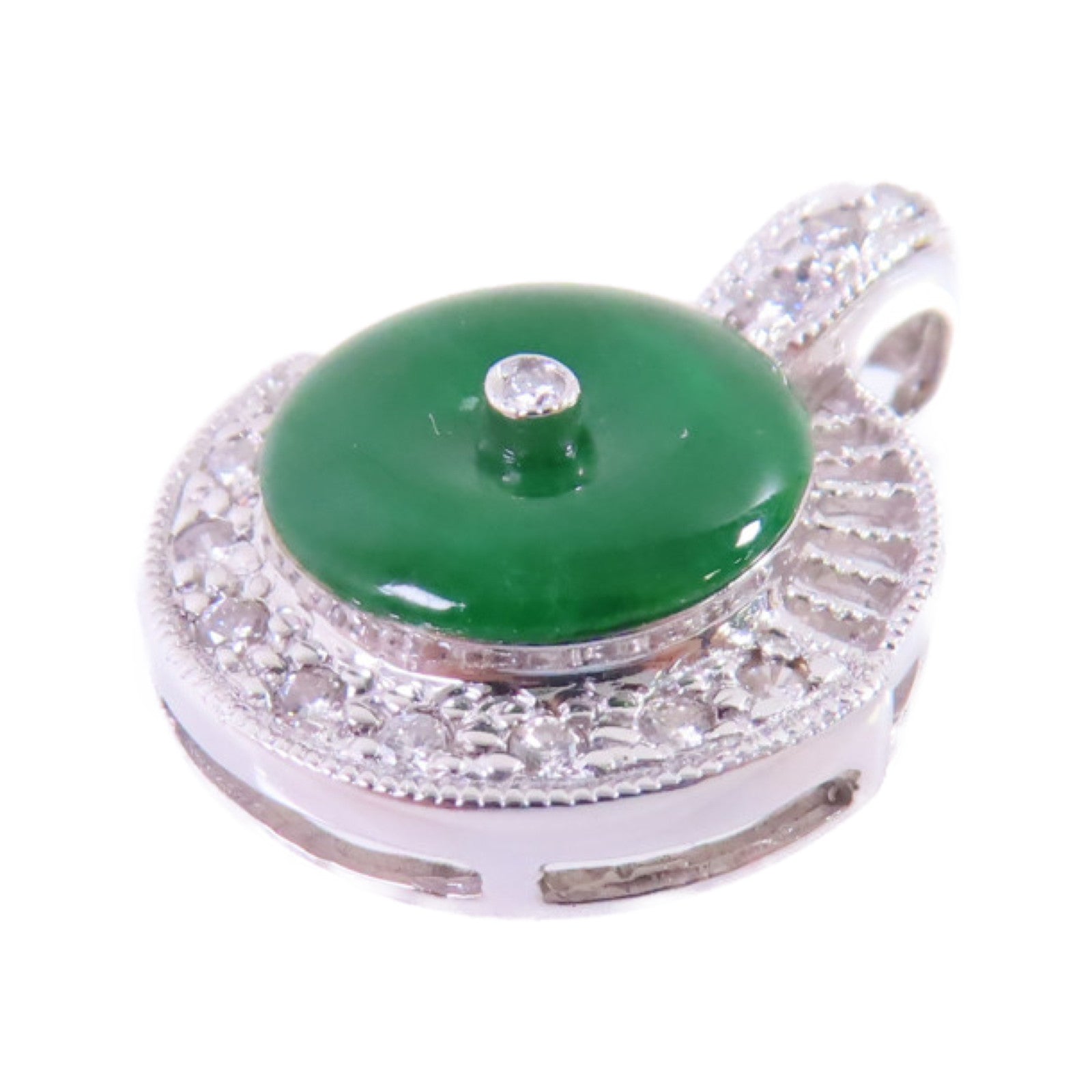 JEWELRY 18K白金/翡翠Jade Pendant Top吊墜頭扣