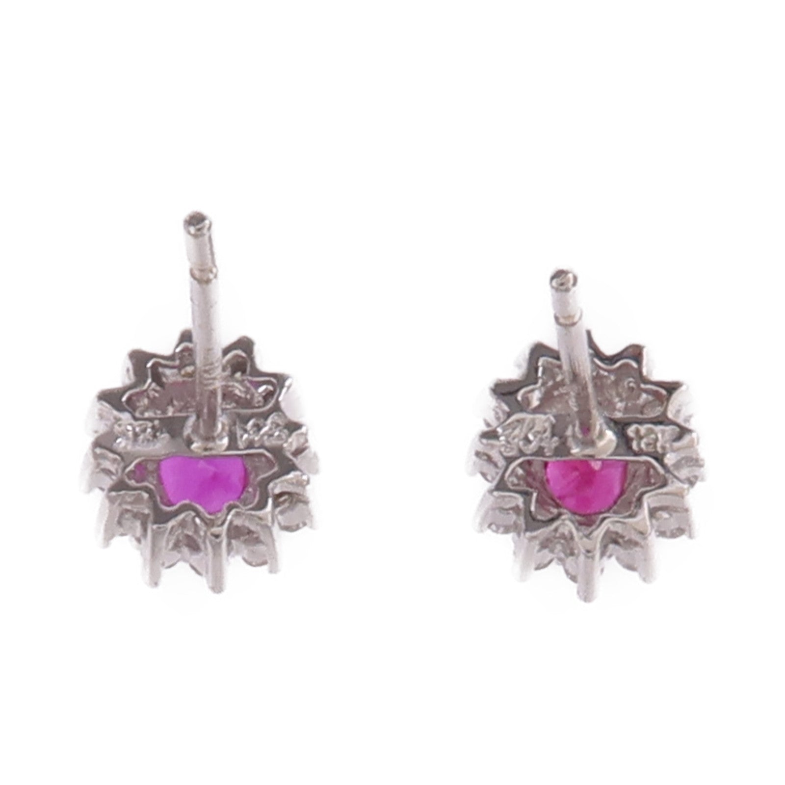JEWELRY 18K白金Ruby Diamond Earrings紅寶石/鑽石耳環
