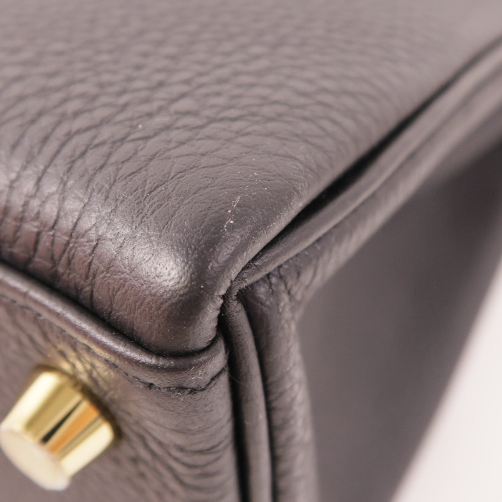 HERMES Togo皮革Kelly 25金扣手挽肩背兩用袋89 Noir
