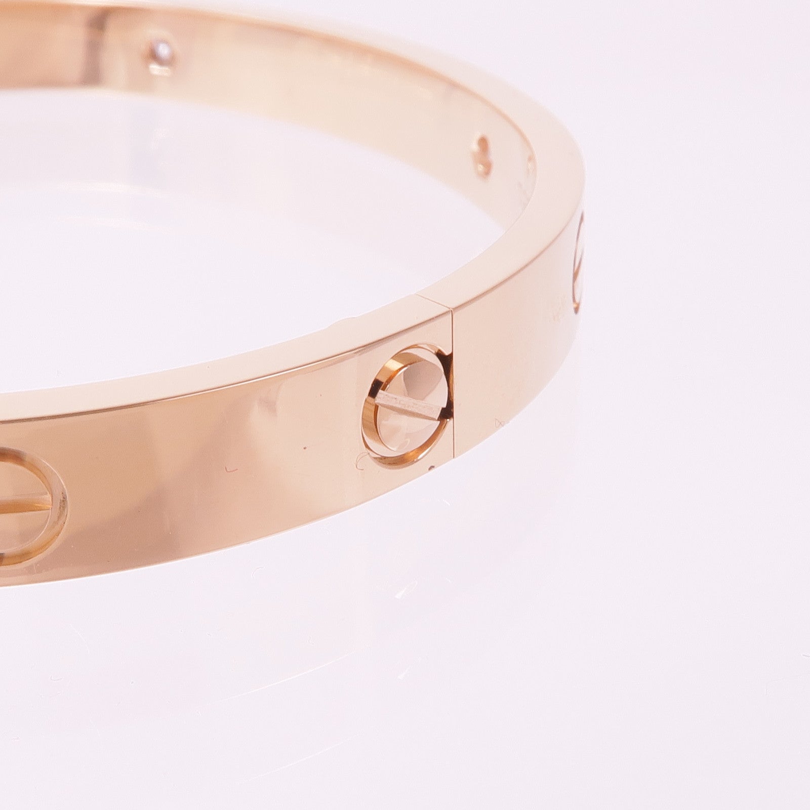 CARTIER 18K玫瑰金Love Bracelet 4 Diamonds鑽石手鐲Cartier#17