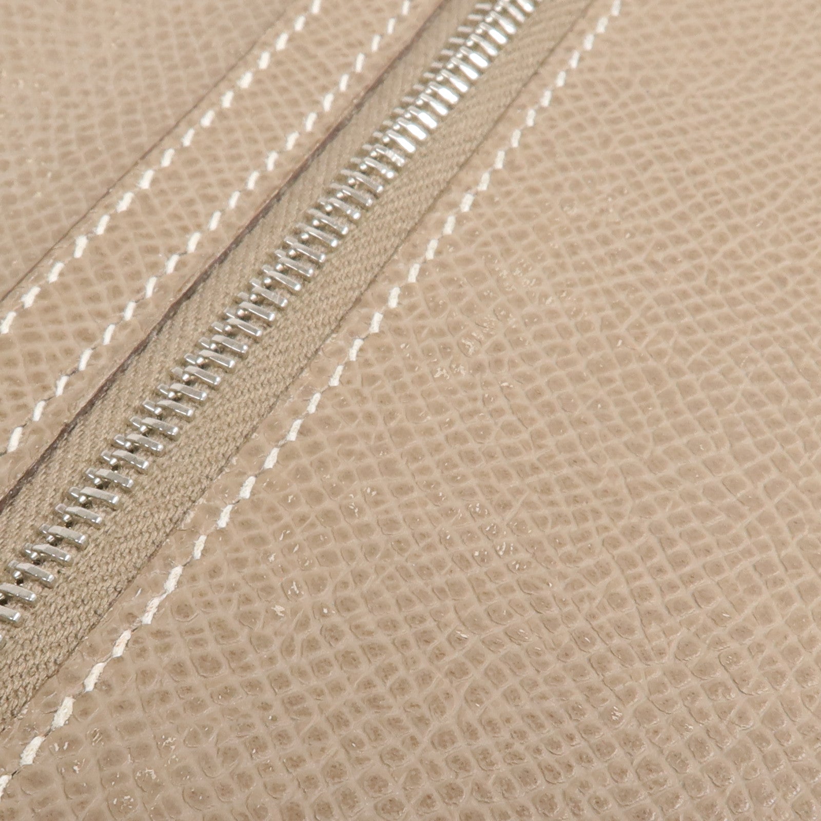 HERMES 【激減優惠】Epsom皮革Bearn Long Wallet銀扣長錢包Etoupe