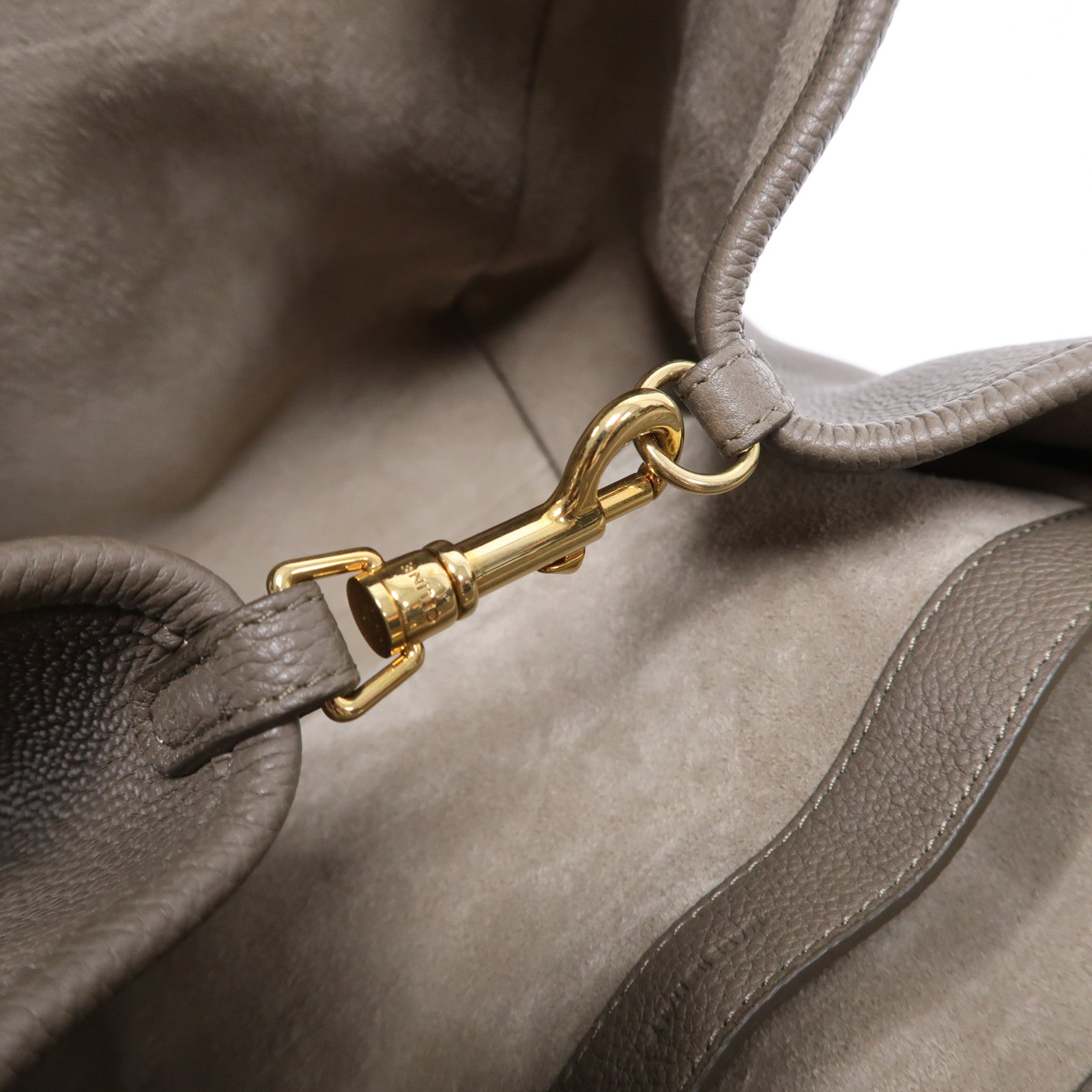 CELINE 牛皮皮革2 Way Shoulder金扣手挽肩背兩用袋灰色