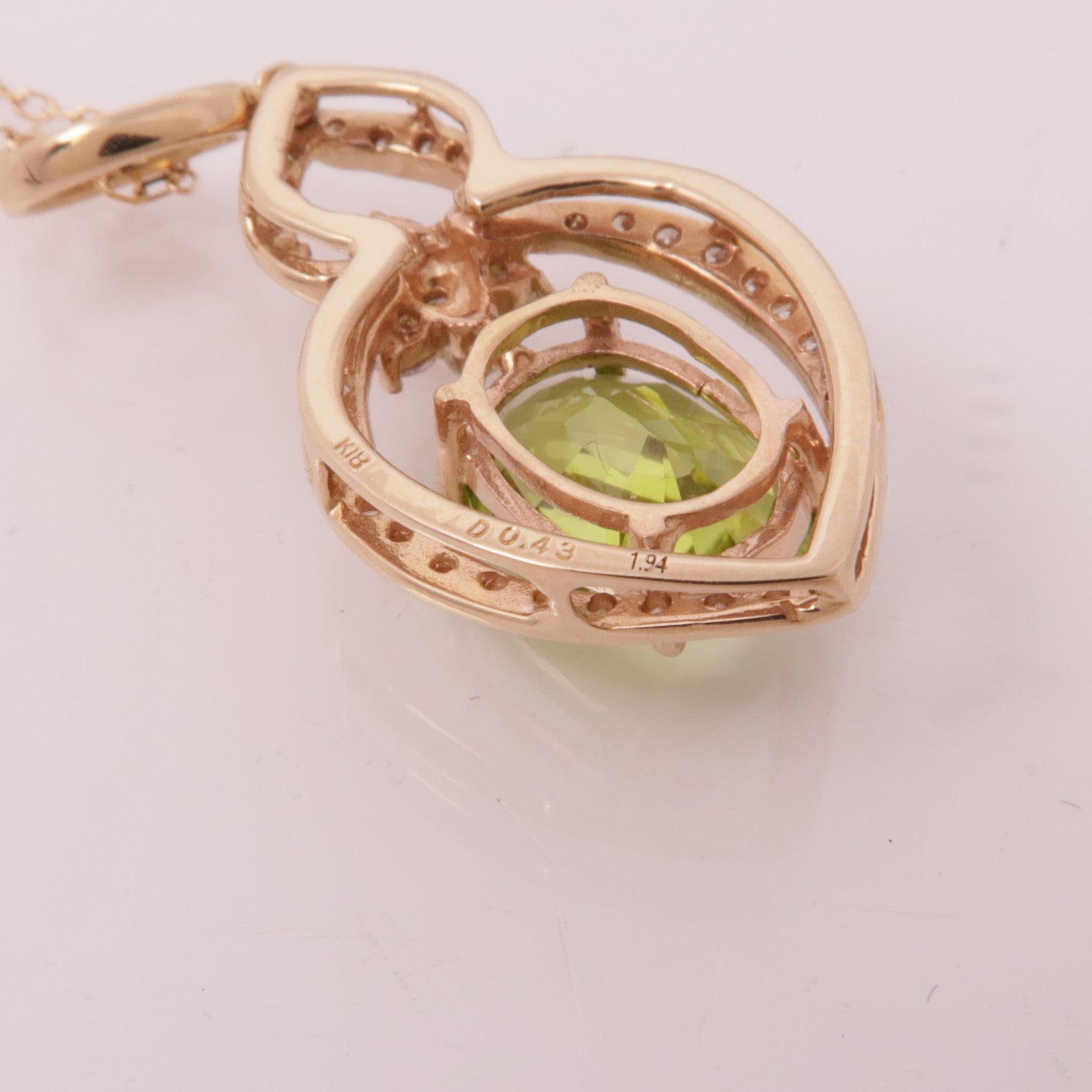 JEWELRY Peridot Diamond Necklace 18K Yellow Gold