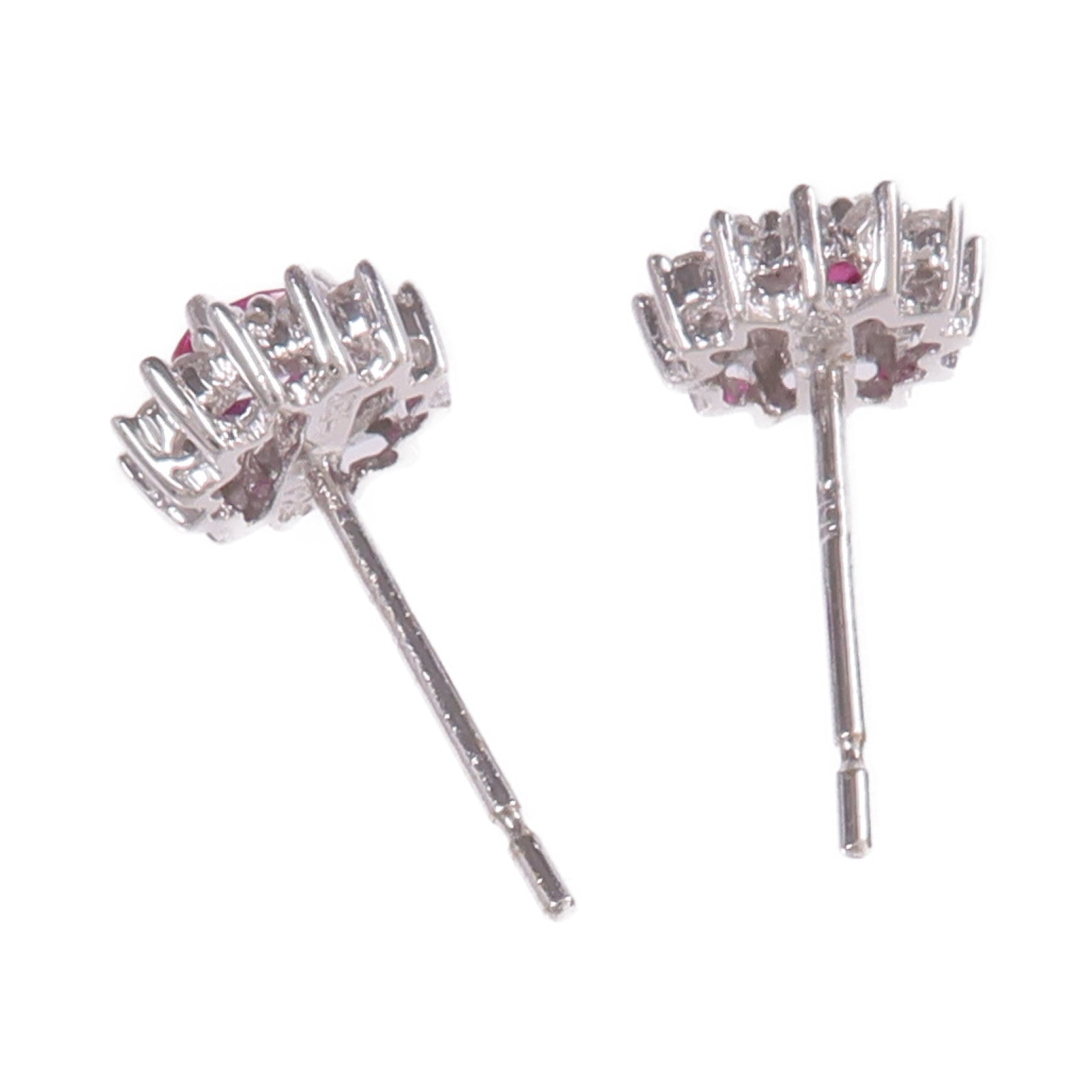 JEWELRY 18K白金Ruby Diamond Earrings紅寶石/鑽石耳環