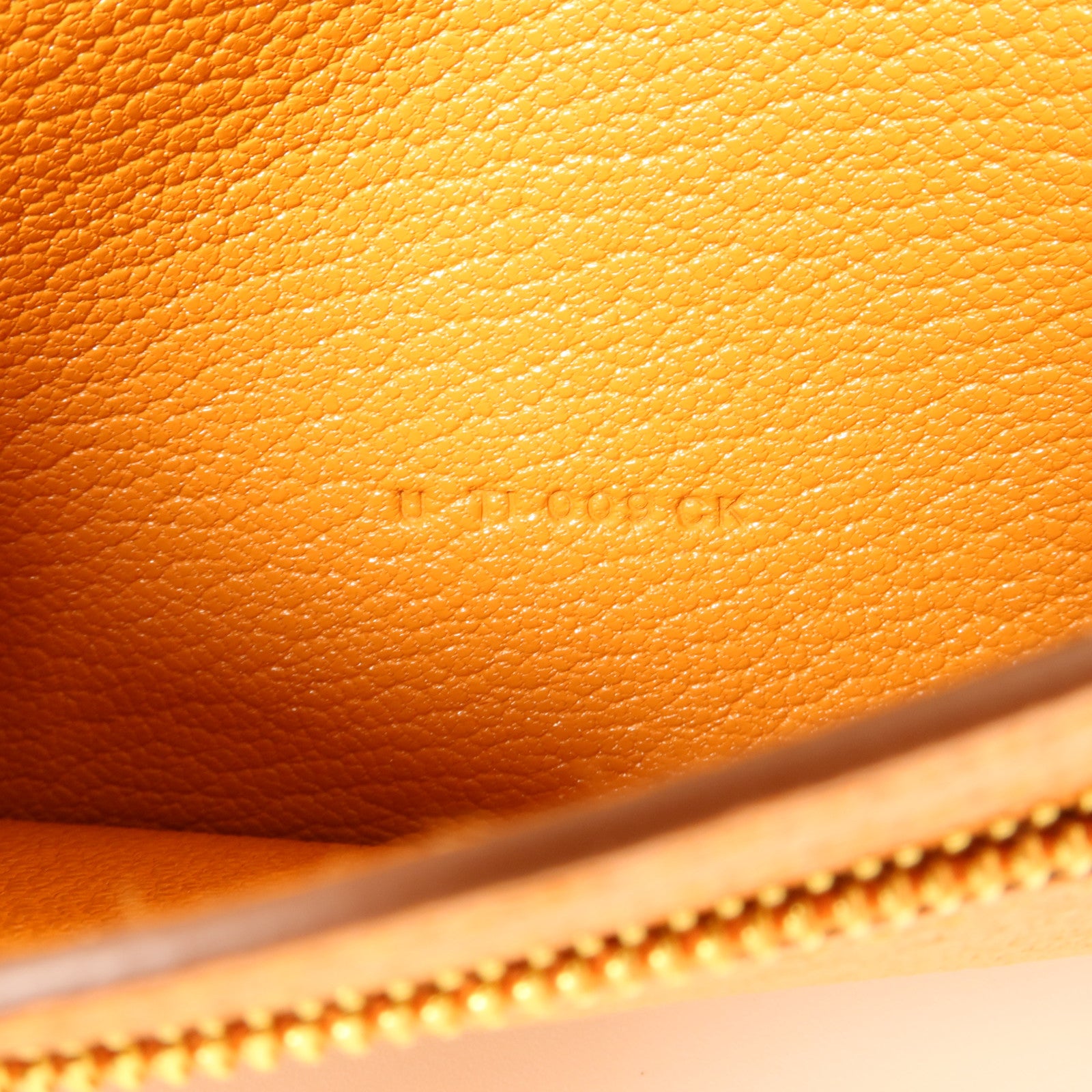 HERMES Chevre皮革Bearn Long Wallet金扣長錢包Orange