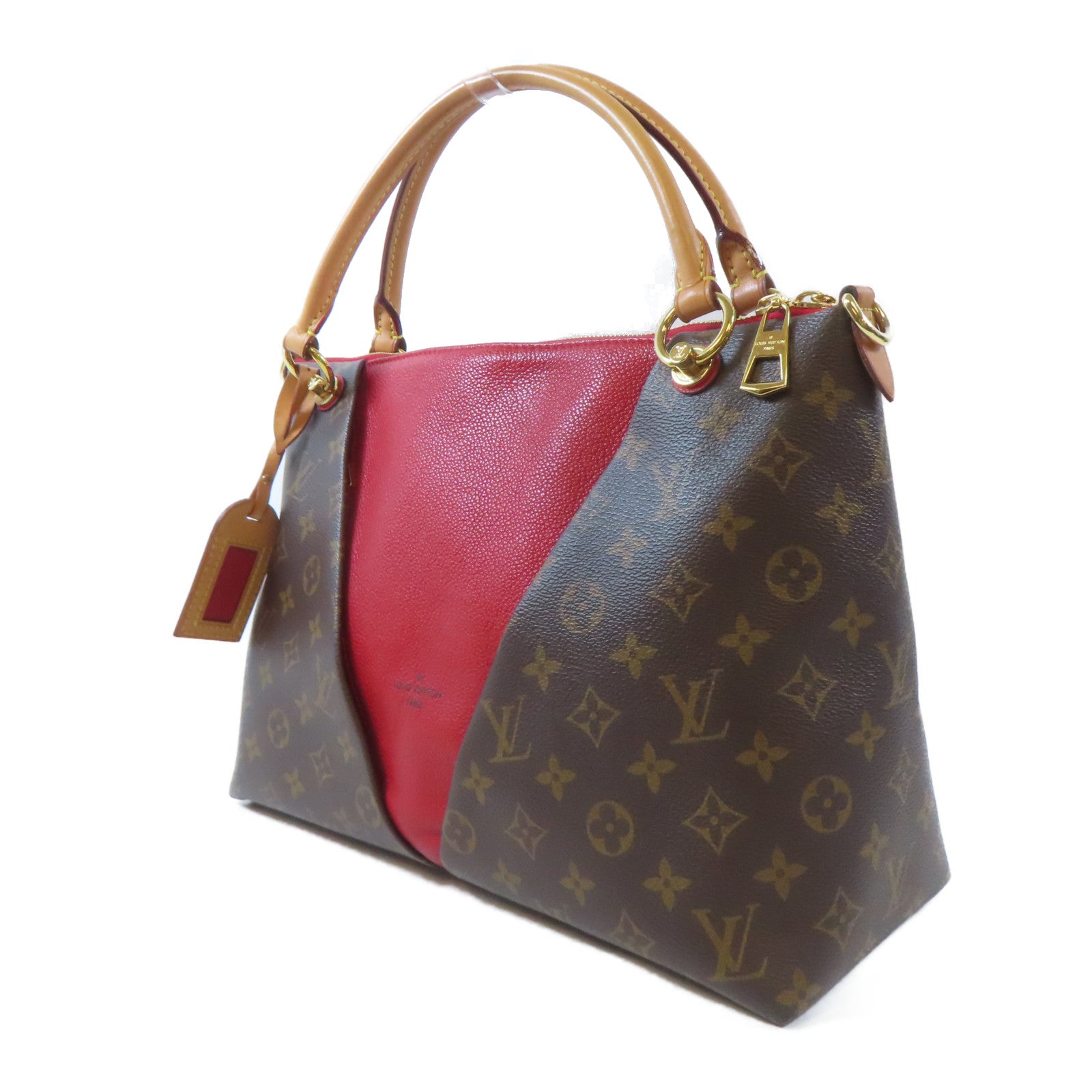 LOUIS VUITTON Monogram V Tote MM金扣手挽肩背兩用袋啡色