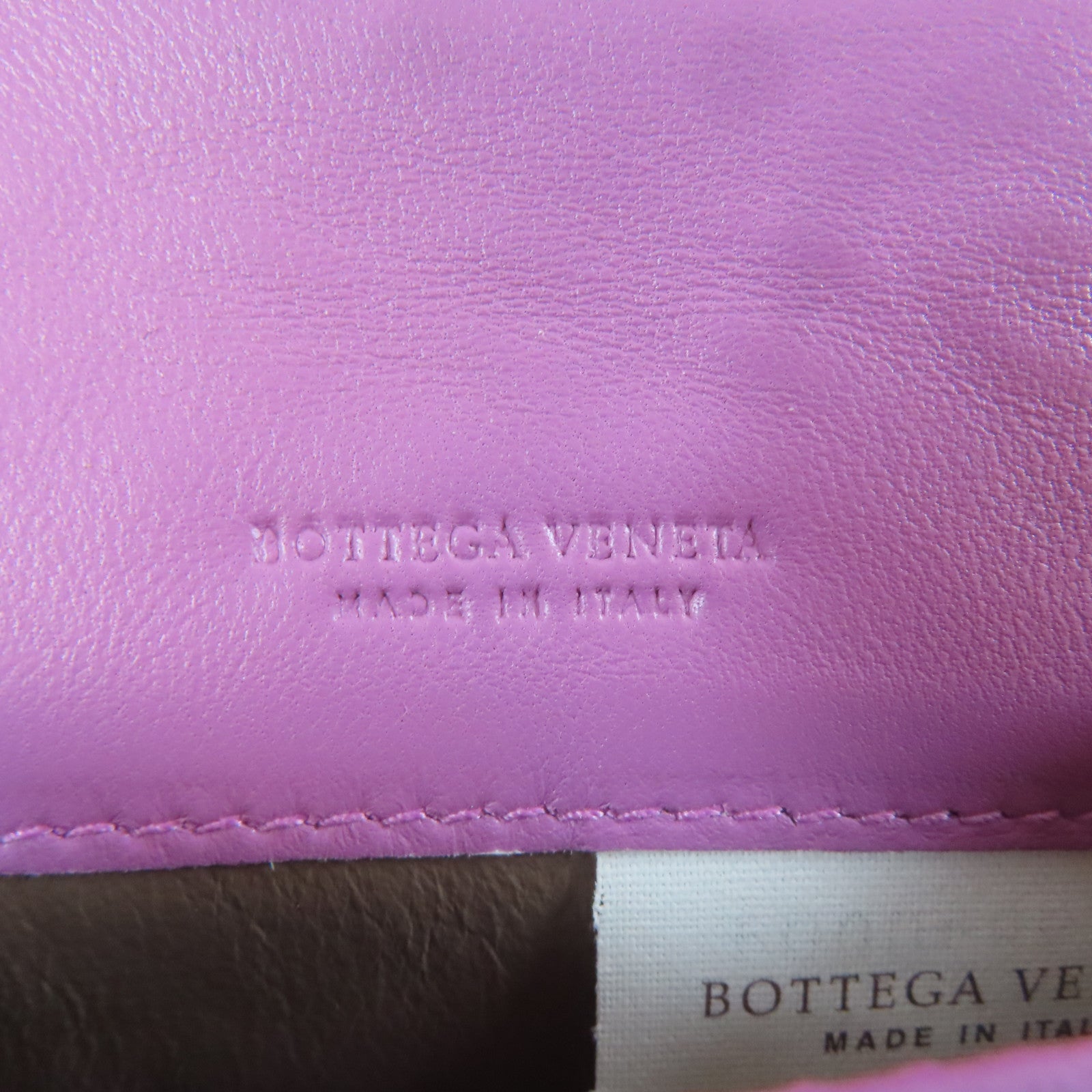 BOTTEGA VENETA 牛皮皮革Card Case黑扣卡片套粉紫色