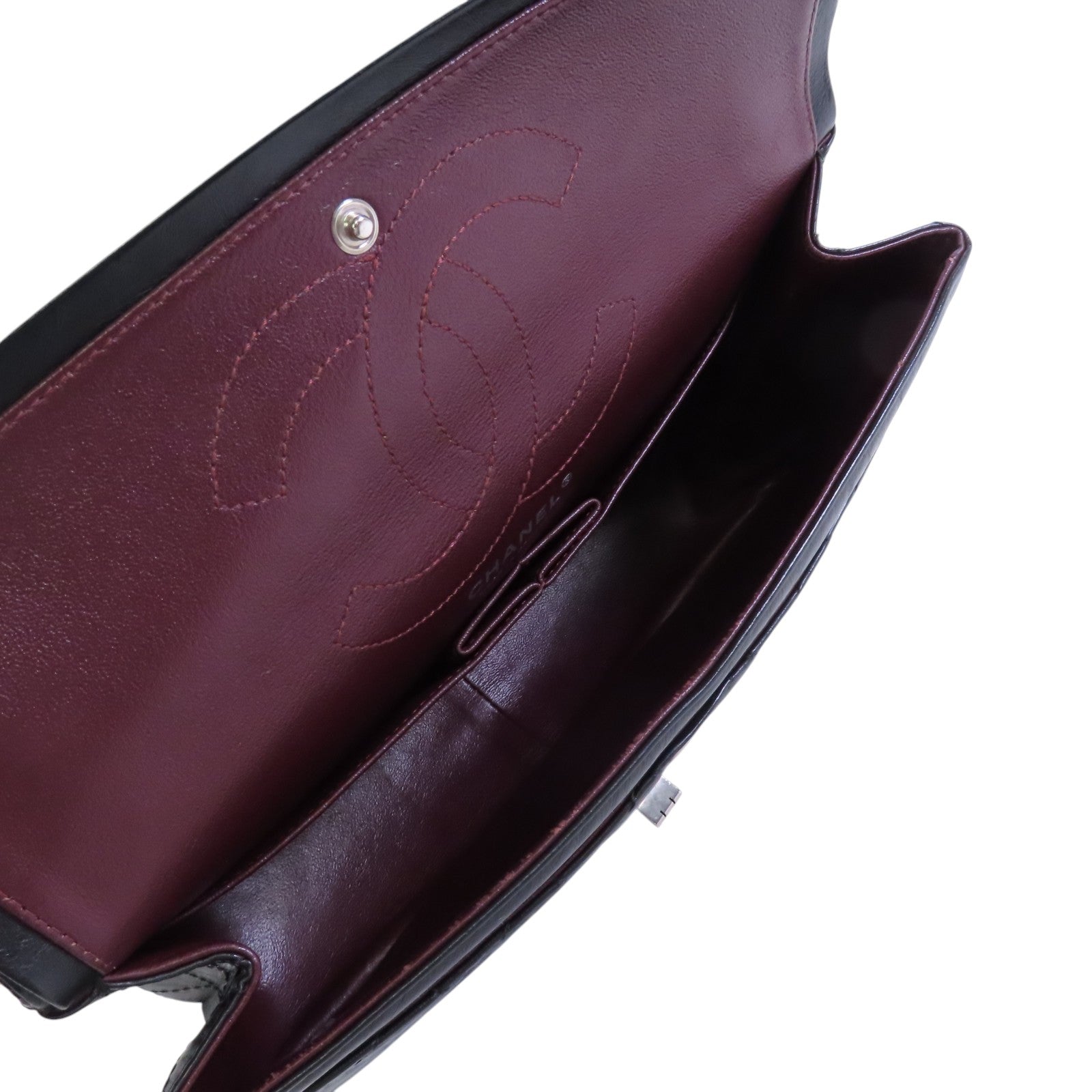 CHANEL 牛皮皮革2.55銀扣鏈帶肩背袋