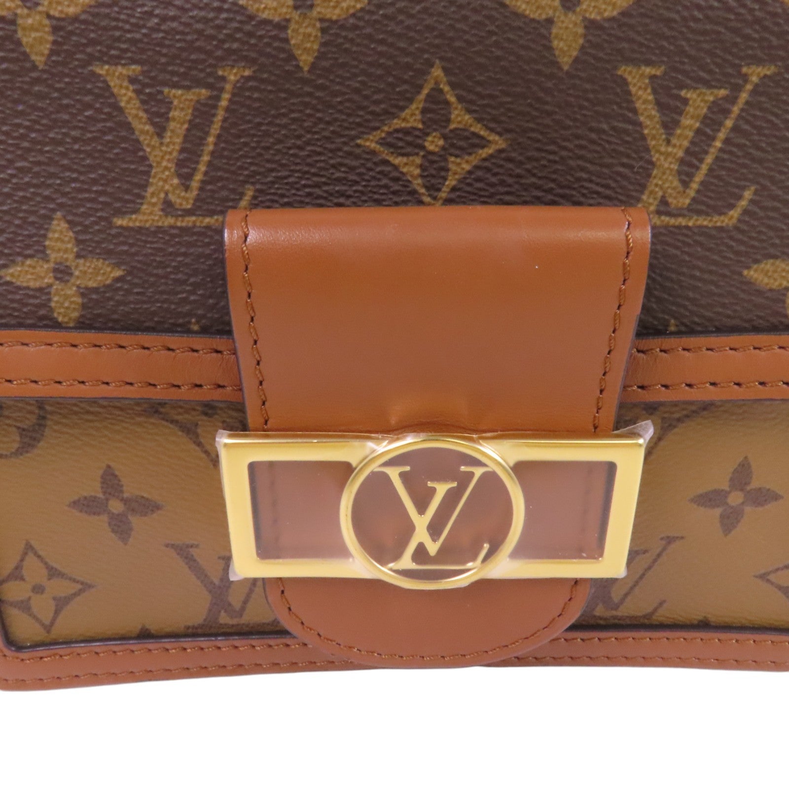 LOUIS VUITTON Monogram Reverse Mini Dauphine金扣肩背袋