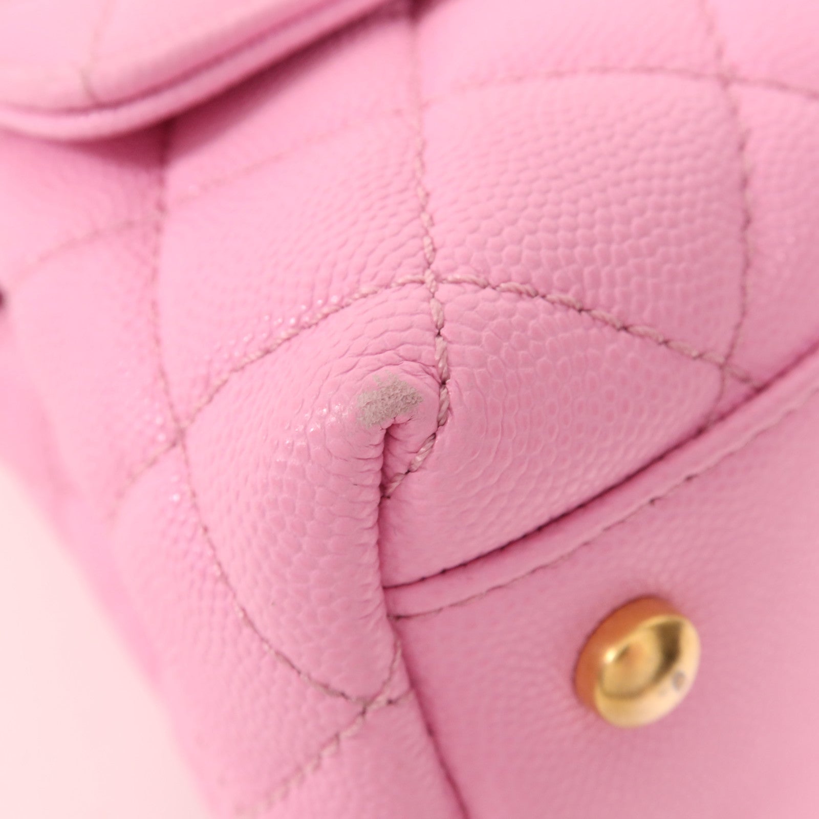 CHANEL 牛皮皮革Coco Handle金扣鏈帶肩背袋