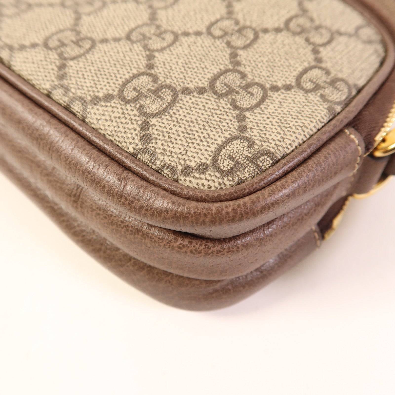 GUCCI GG GHW Ophidia Mini Bag Shoulder Bag 546597 PVC Coated Canvas Brown