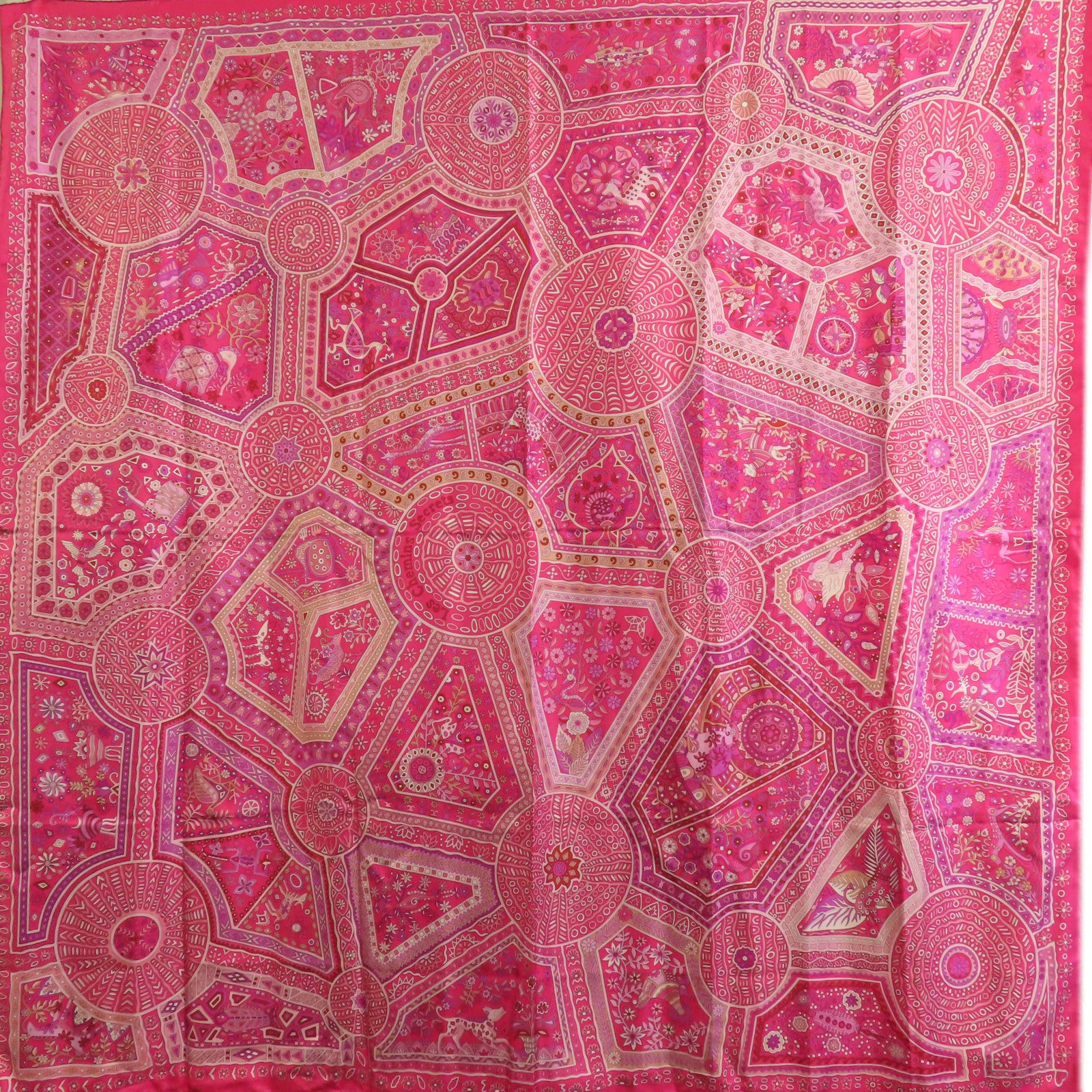 HERMES Scarf Scarves Silk Pink