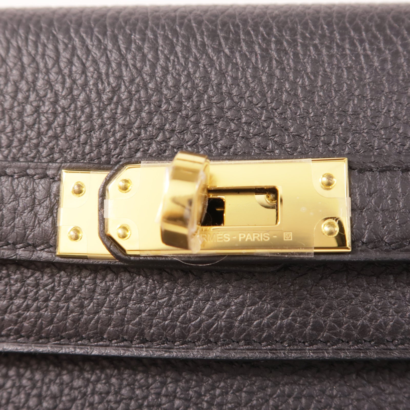 HERMES Togo皮革Kelly 25金扣手挽肩背兩用袋89 Noir