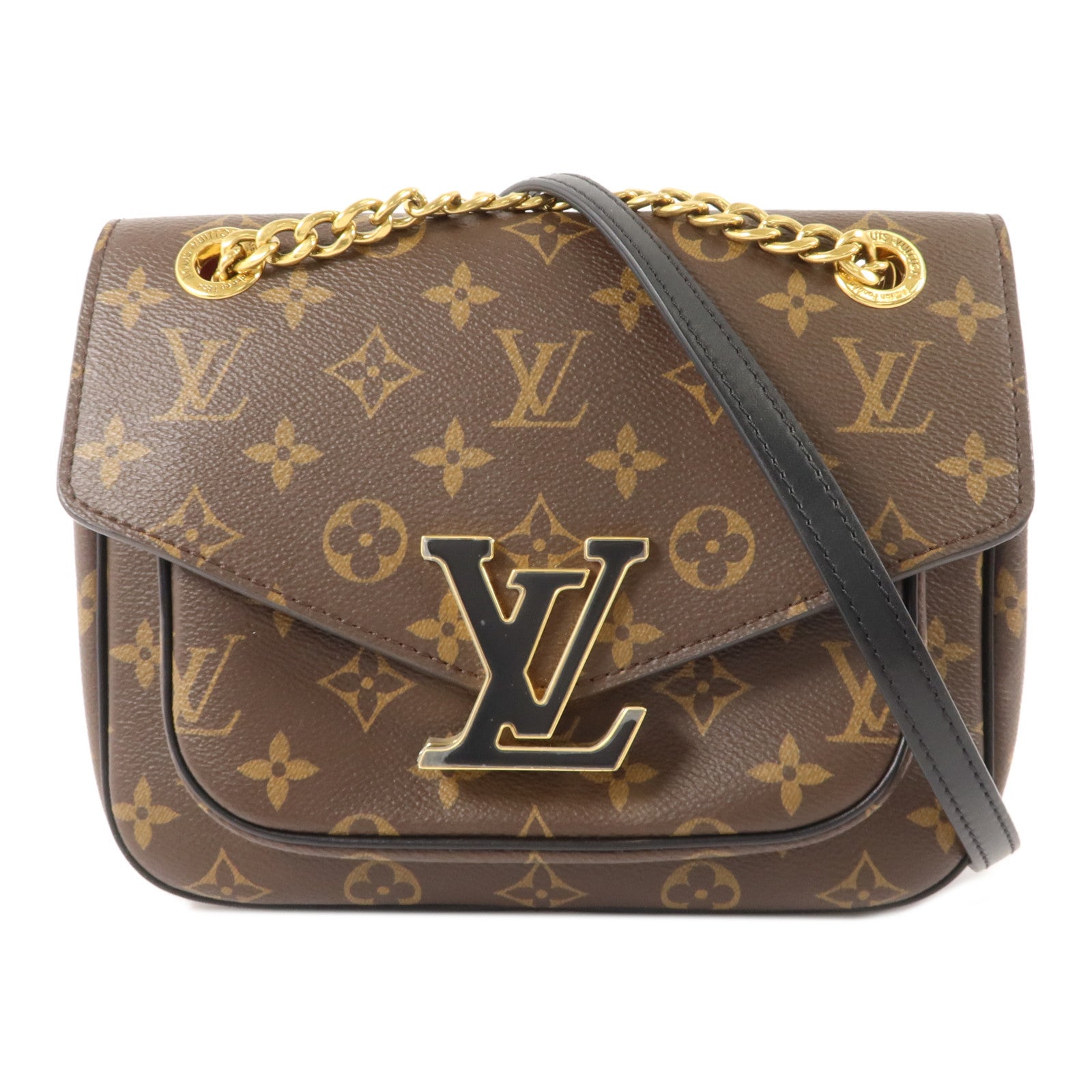 LOUIS VUITTON Monogram Passy金扣肩背袋棕色