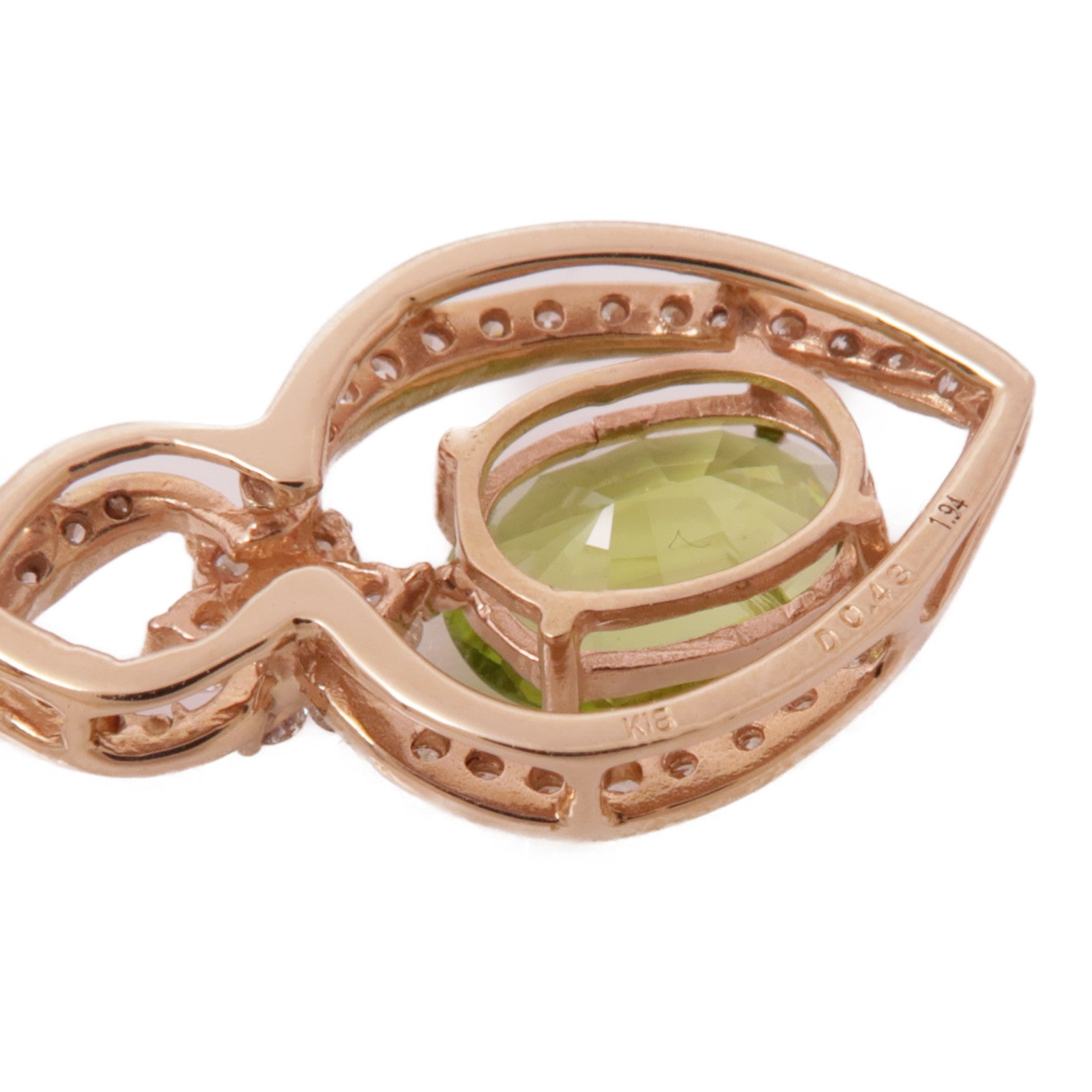 JEWELRY Peridot Diamond Necklace 18K Yellow Gold