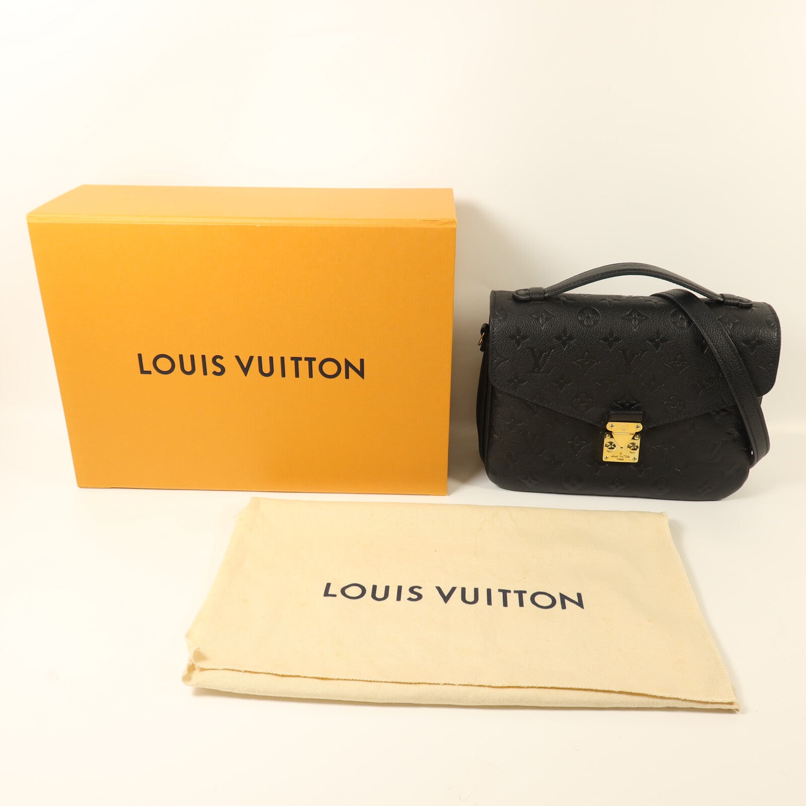 LOUIS VUITTON Monogram Empreinte Pochette Metis金扣手挽肩背兩用袋