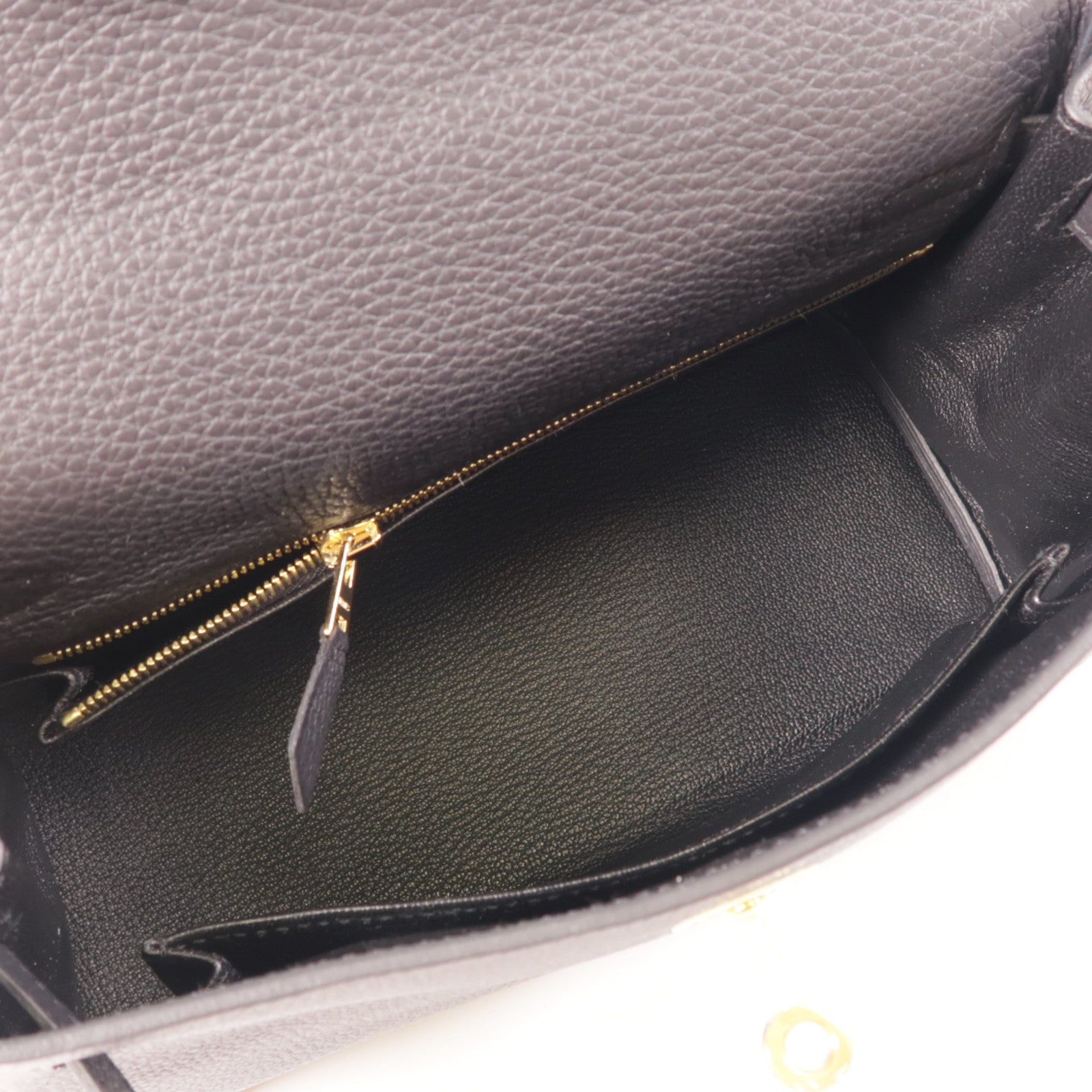 HERMES Togo皮革Kelly 25金扣手挽肩背兩用袋89 Noir
