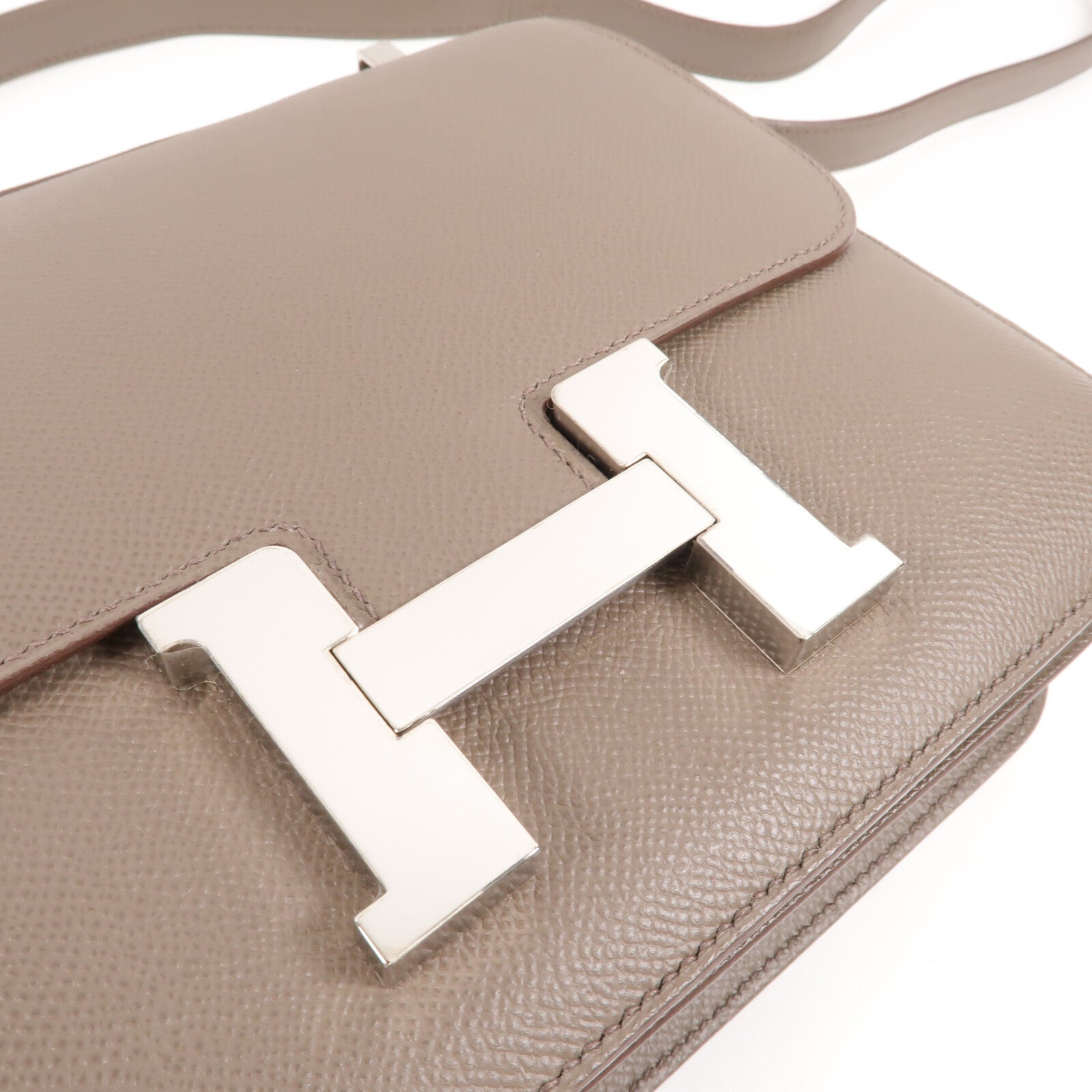 HERMES Epsom皮革Constance 24肩背袋Etain