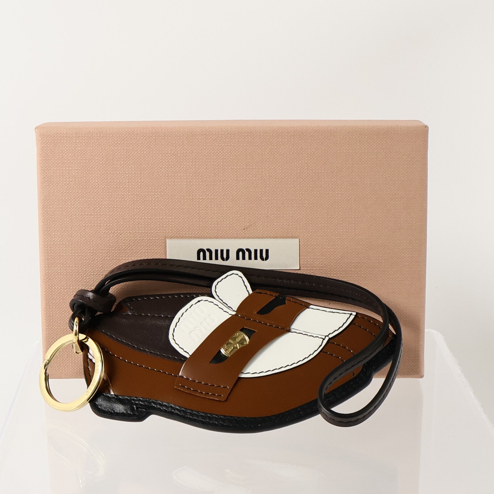 Miu Miu 牛皮皮革Penny Loafer Charm Keychain鎖匙扣