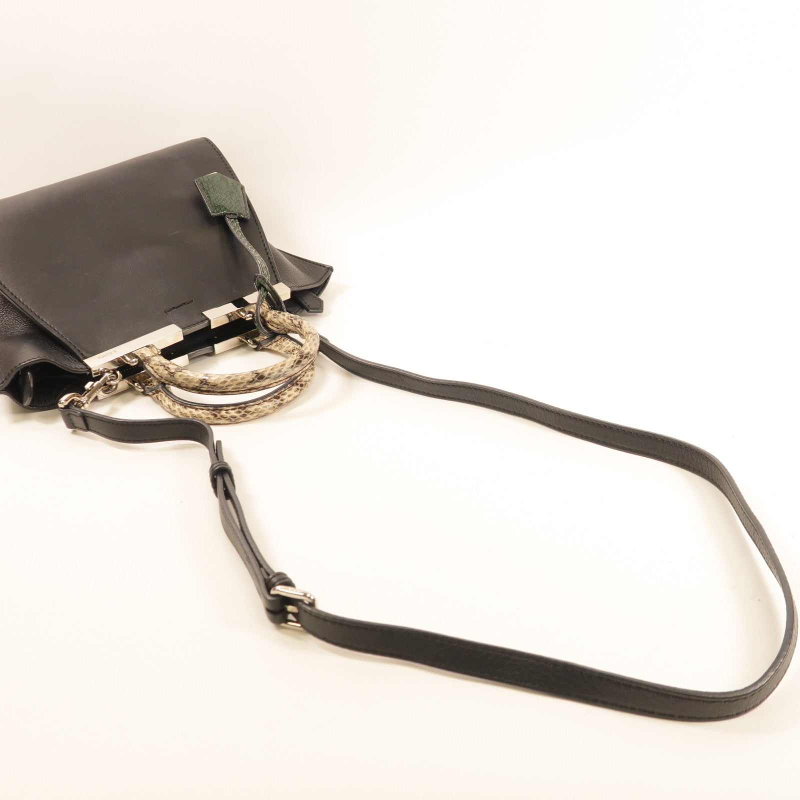 FENDI 【激減優惠】牛皮皮革2 Jours銀扣手挽肩背兩用袋灰色