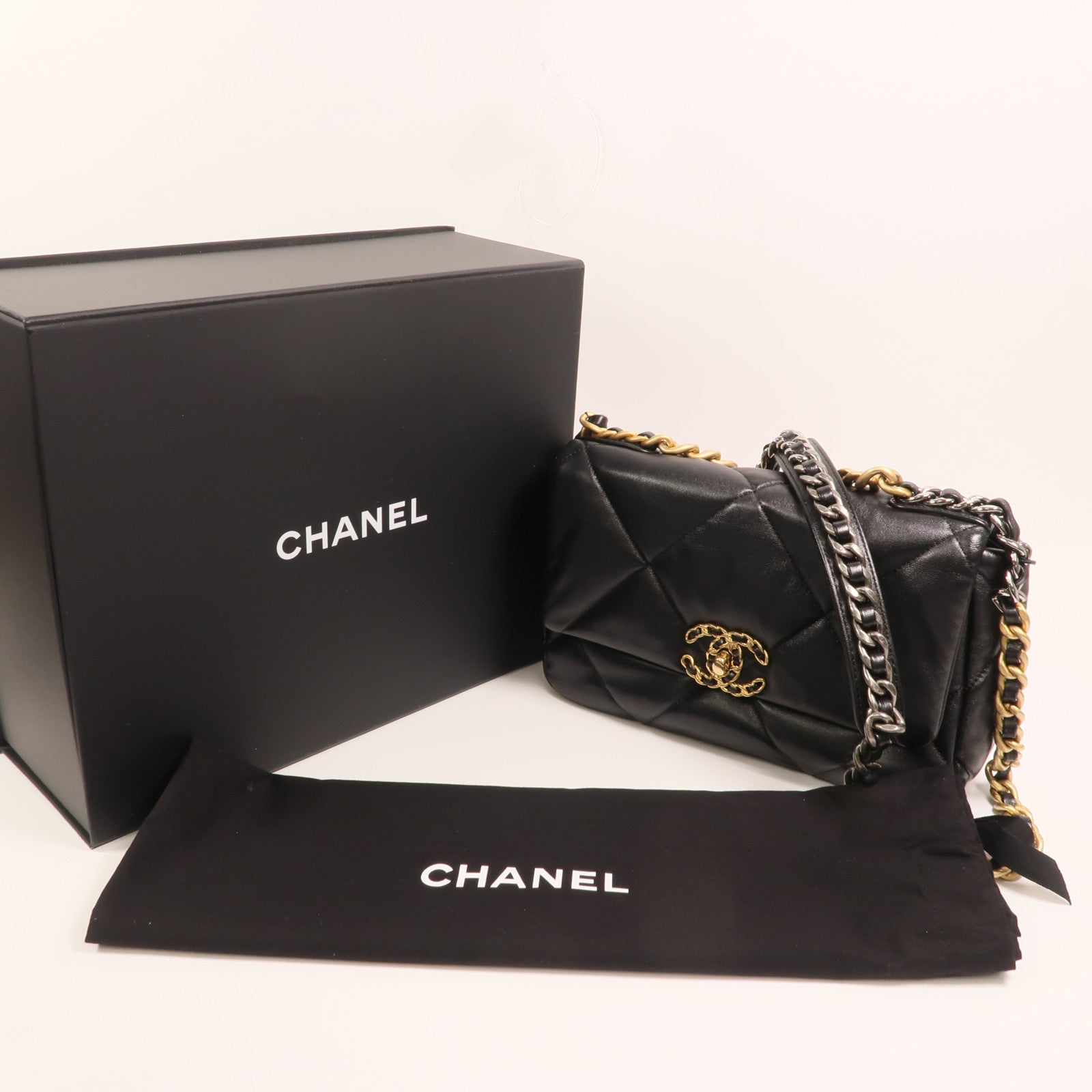 CHANEL 羊皮皮革C19 Small手挽肩背兩用袋