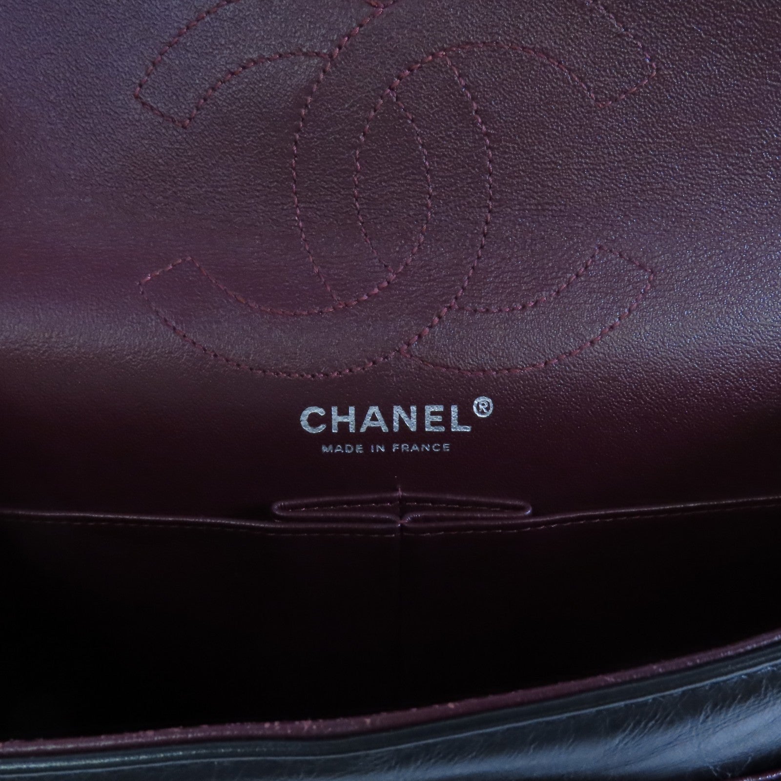 CHANEL 牛皮皮革2.55銀扣鏈帶肩背袋