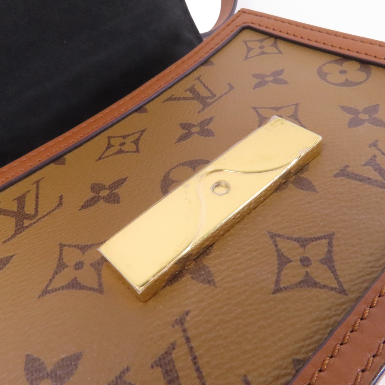LOUIS VUITTON Monogram Reverse Mini Dauphine金扣肩背袋