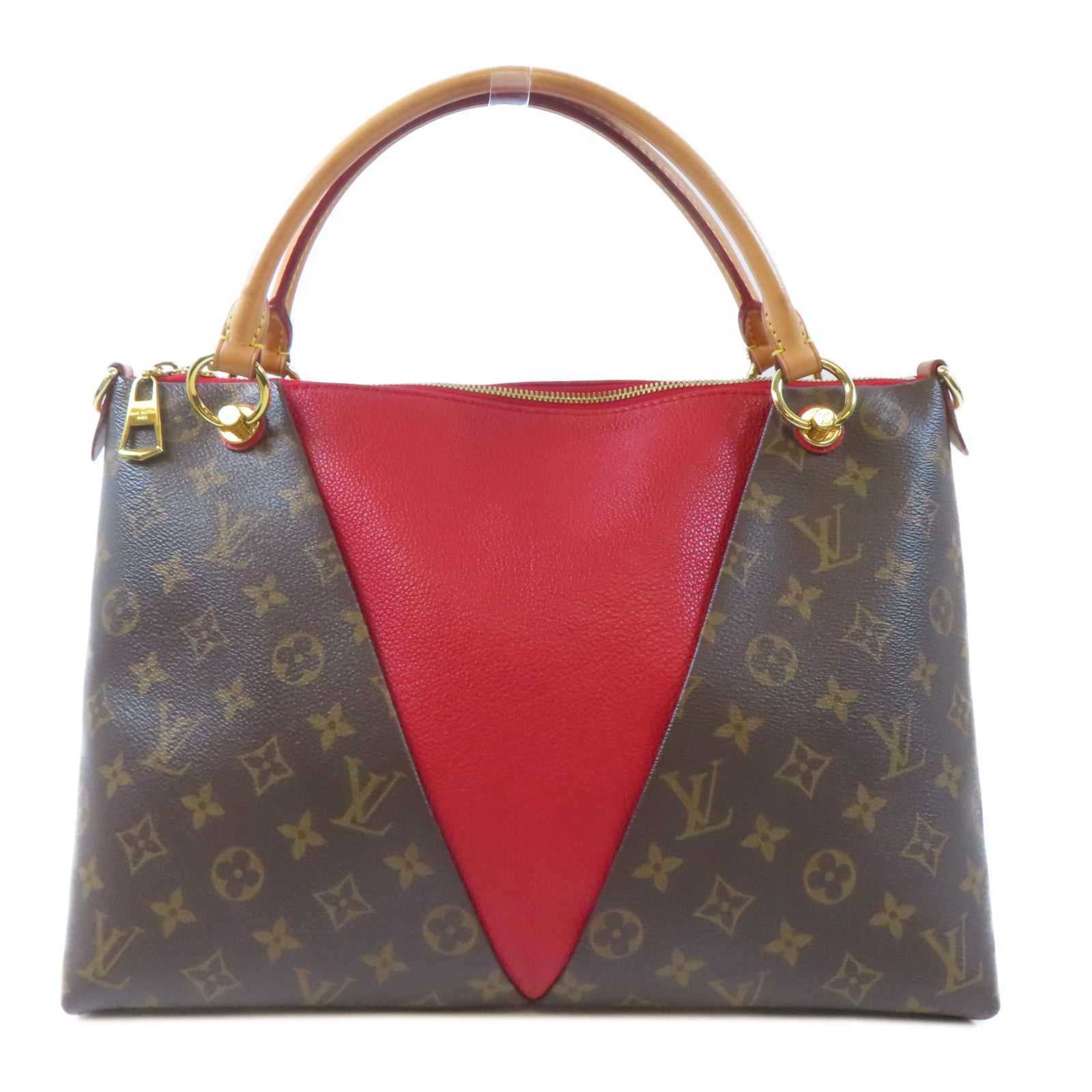 LOUIS VUITTON Monogram V Tote MM金扣手挽肩背兩用袋啡色