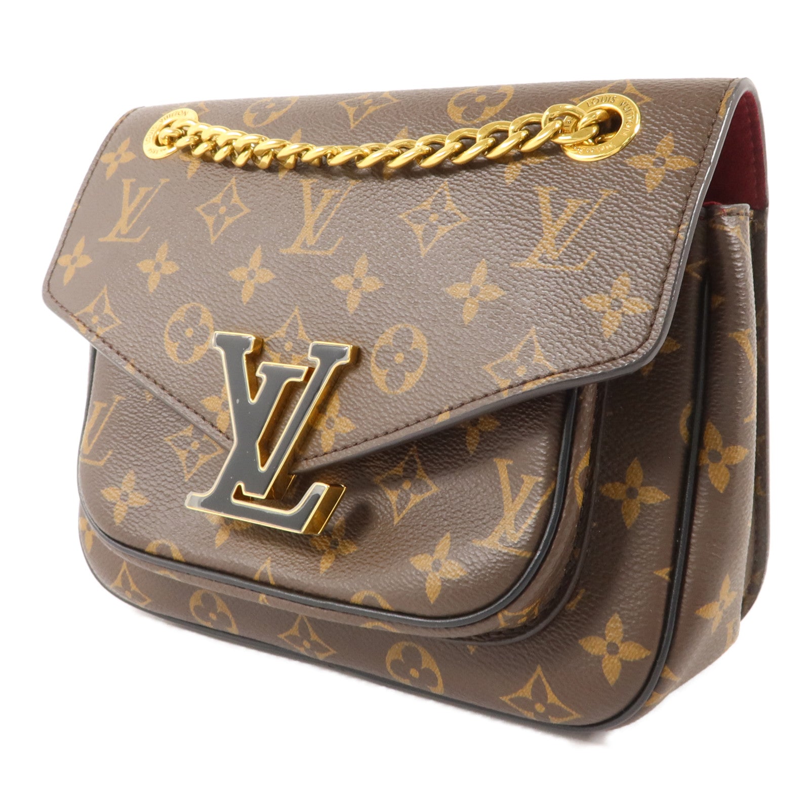 LOUIS VUITTON Monogram Passy金扣肩背袋棕色
