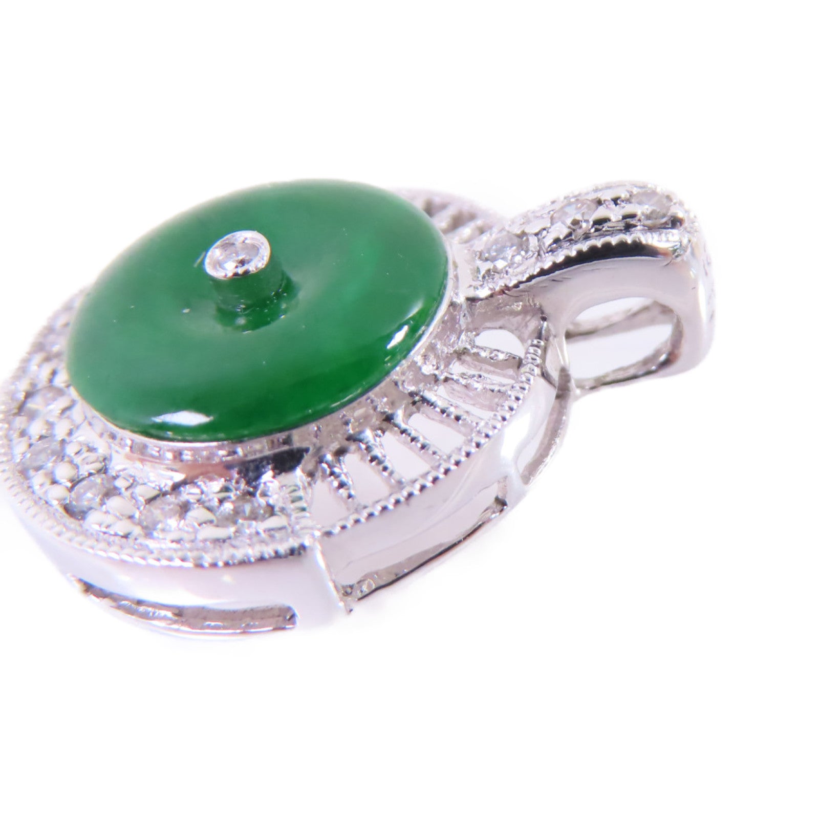 JEWELRY 18K白金/翡翠Jade Pendant Top吊墜頭扣