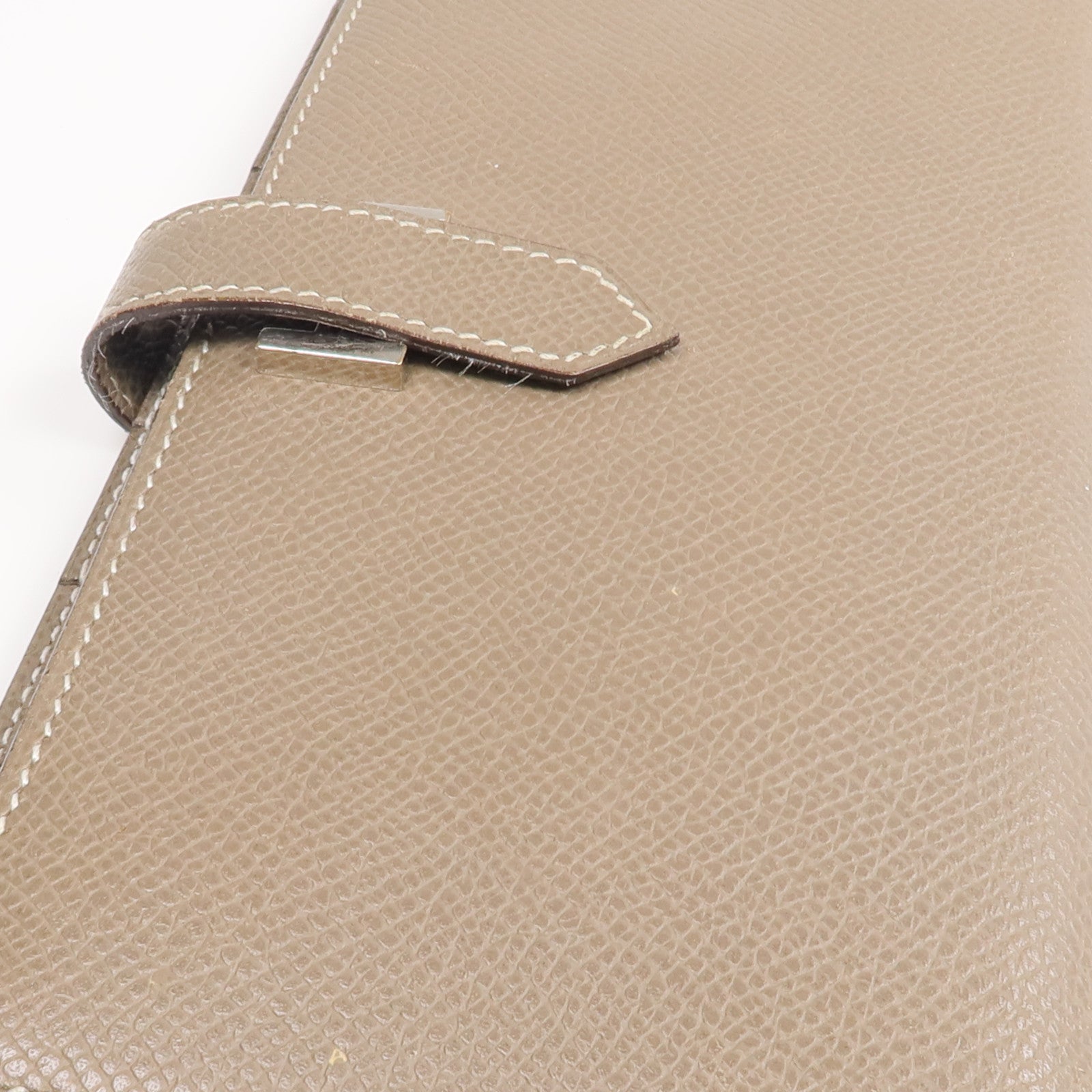 HERMES 【激減優惠】Epsom皮革Bearn Long Wallet銀扣長錢包Etoupe