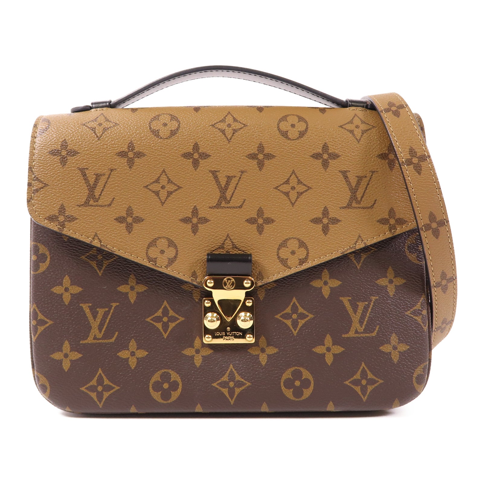 LOUIS VUITTON Monogram Reverse Pochette Metis金扣手挽肩背兩用袋