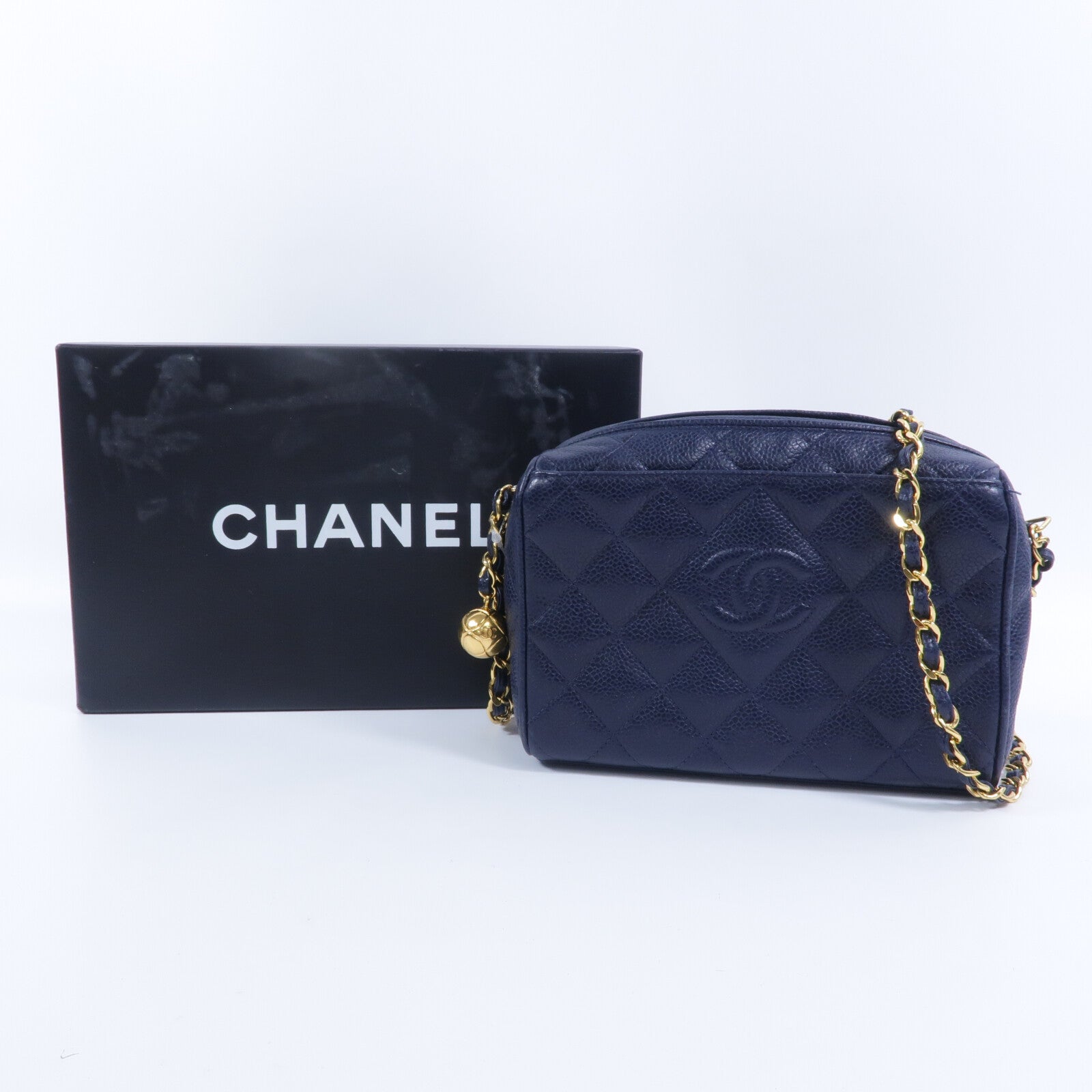 CHANEL 牛皮皮革Vintage Camera Bag鏈帶肩背袋