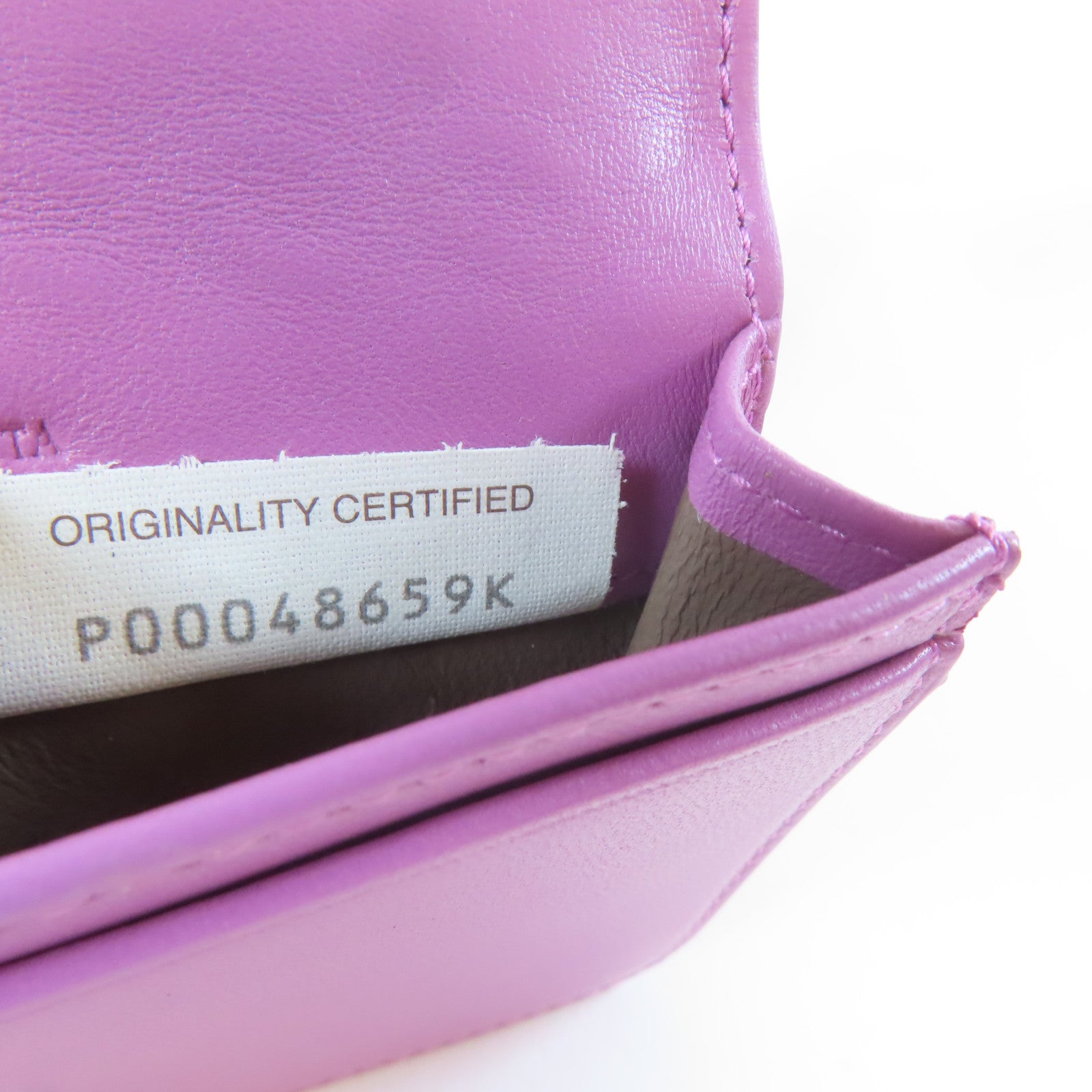 BOTTEGA VENETA 牛皮皮革Card Case黑扣卡片套粉紫色