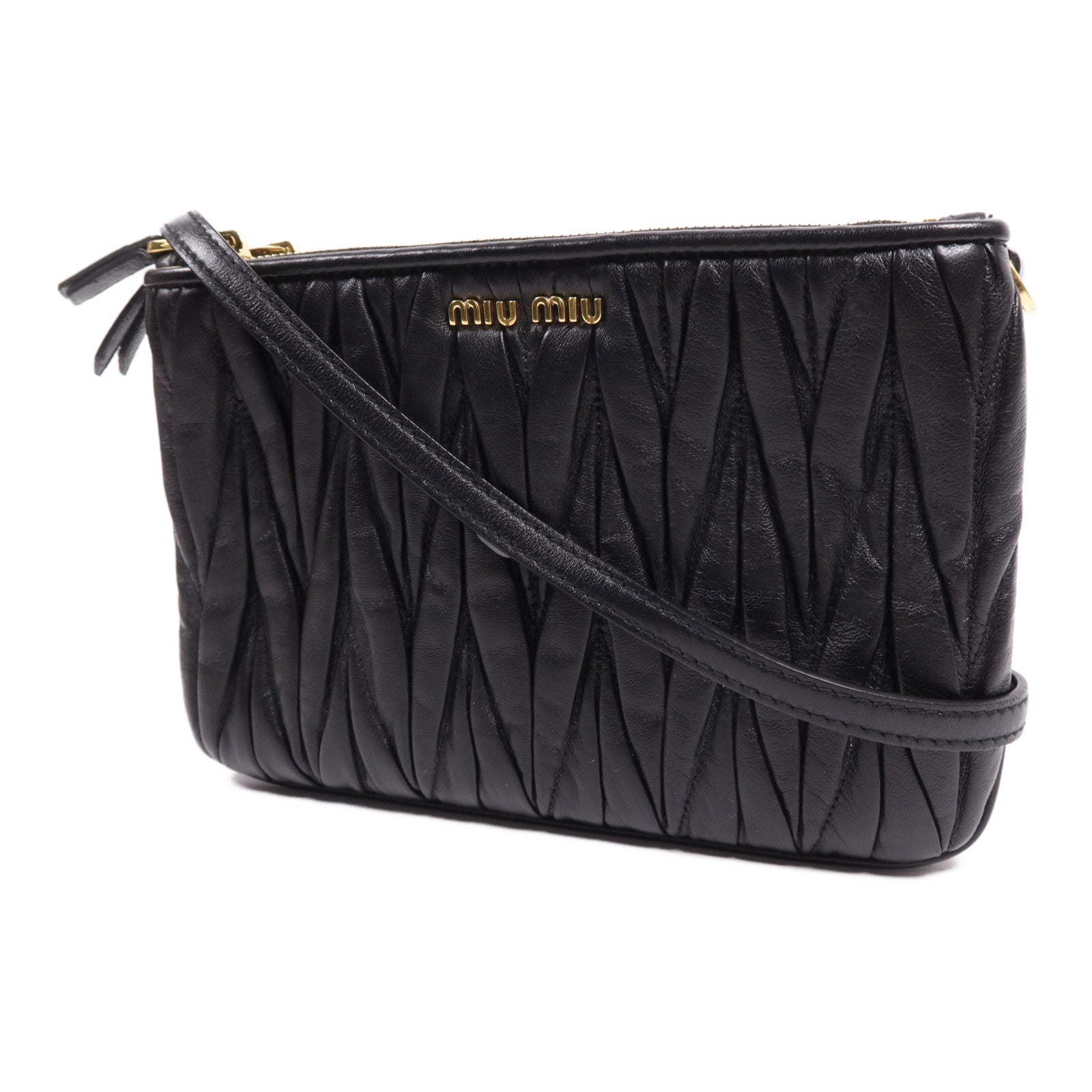 Miu Miu 牛皮皮革Shoulder Bag金扣肩背袋
