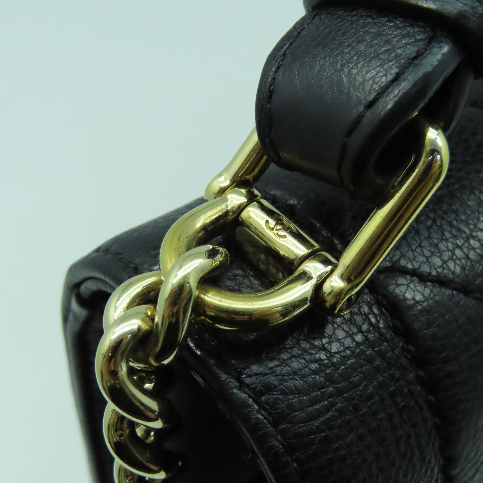 CHANEL 【激減優惠】菱格牛皮皮革Chain Shoulder Bag金扣手挽肩背兩用袋黑色