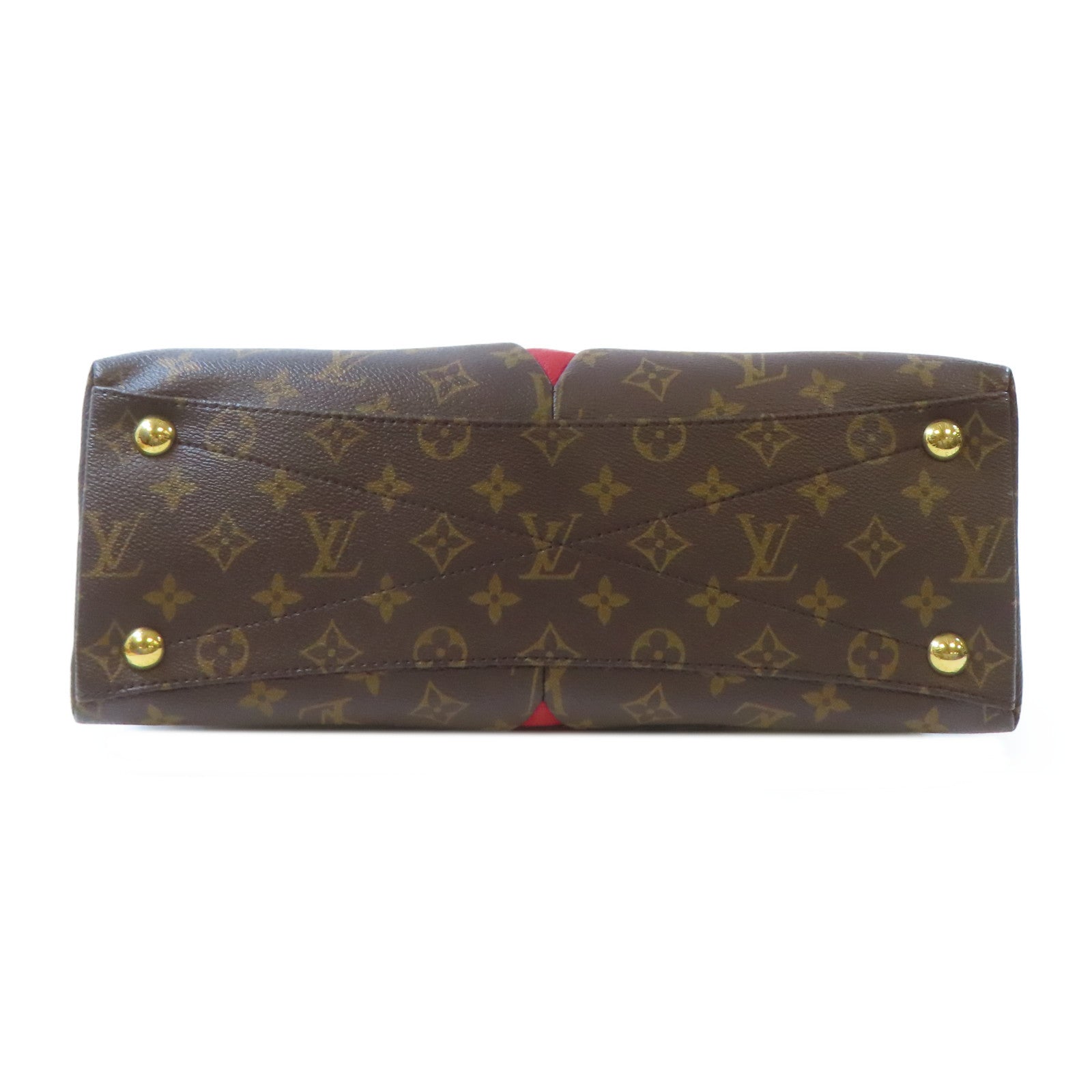LOUIS VUITTON Monogram V Tote MM金扣手挽肩背兩用袋啡色