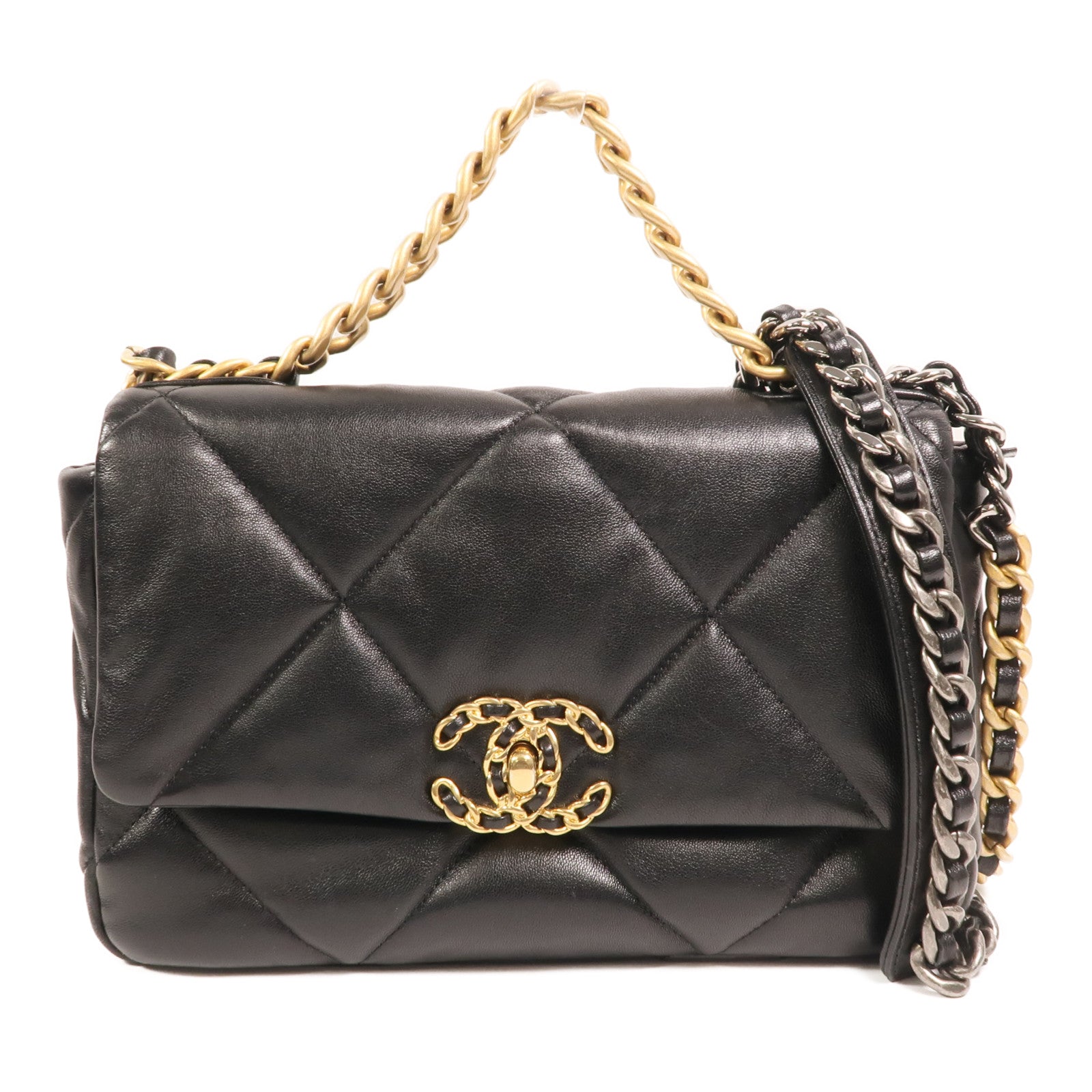 CHANEL 羊皮皮革C19 Small手挽肩背兩用袋