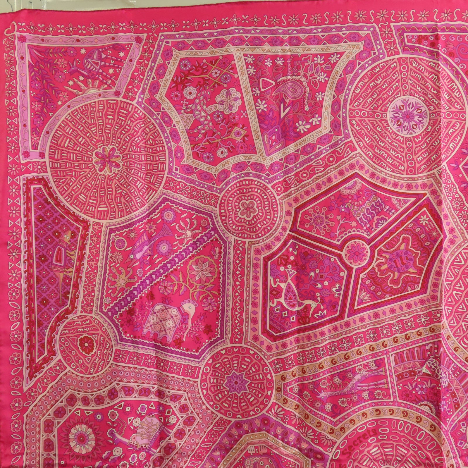 HERMES Scarf Scarves Silk Pink