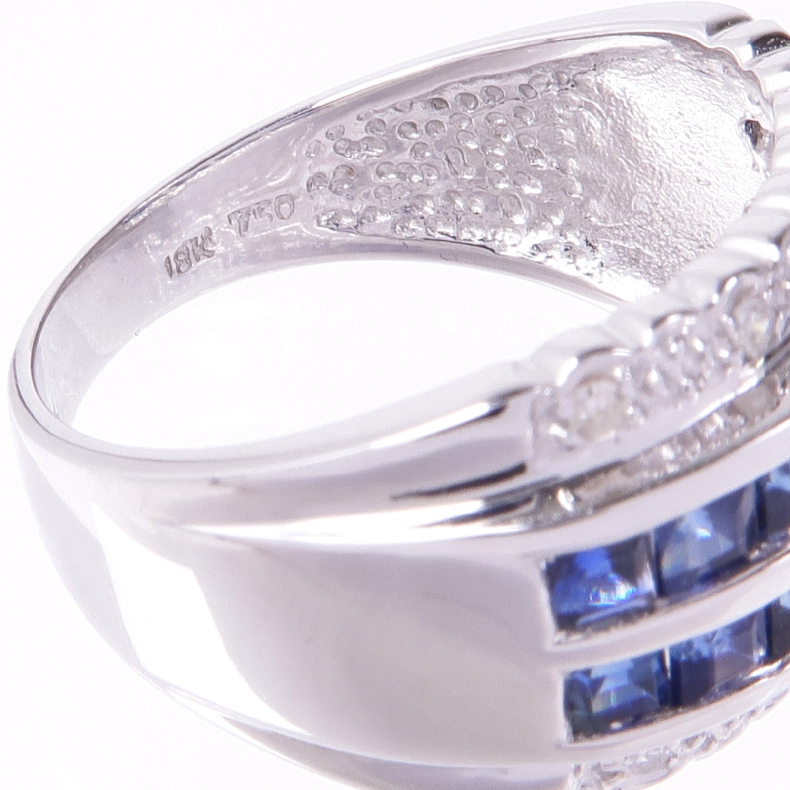 JEWELRY 18K白金Sapphire Diamond Ring藍寶石/鑽石戒指US#6