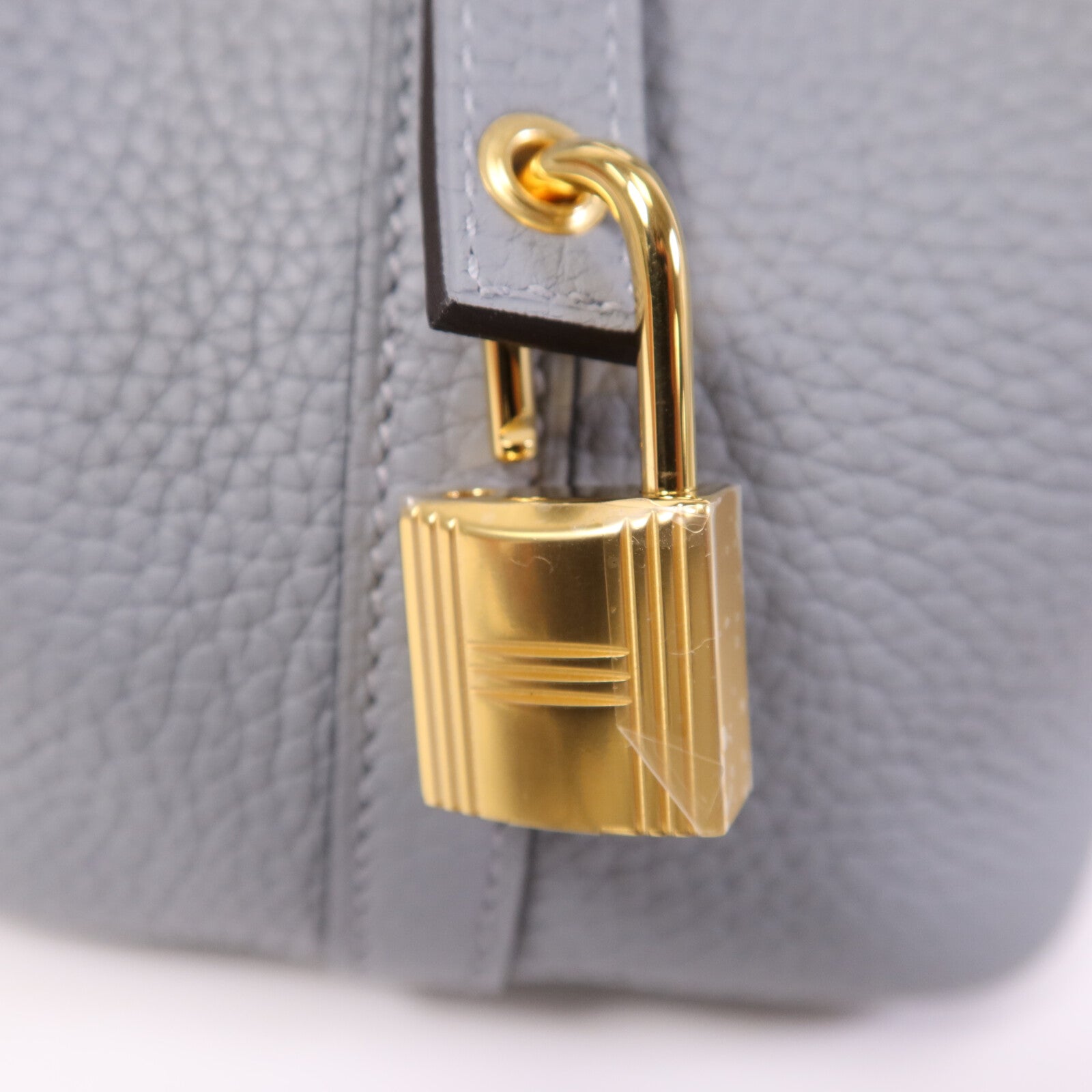 HERMES Clemence皮革Picotin PM銀扣手挽袋Gris Pantin