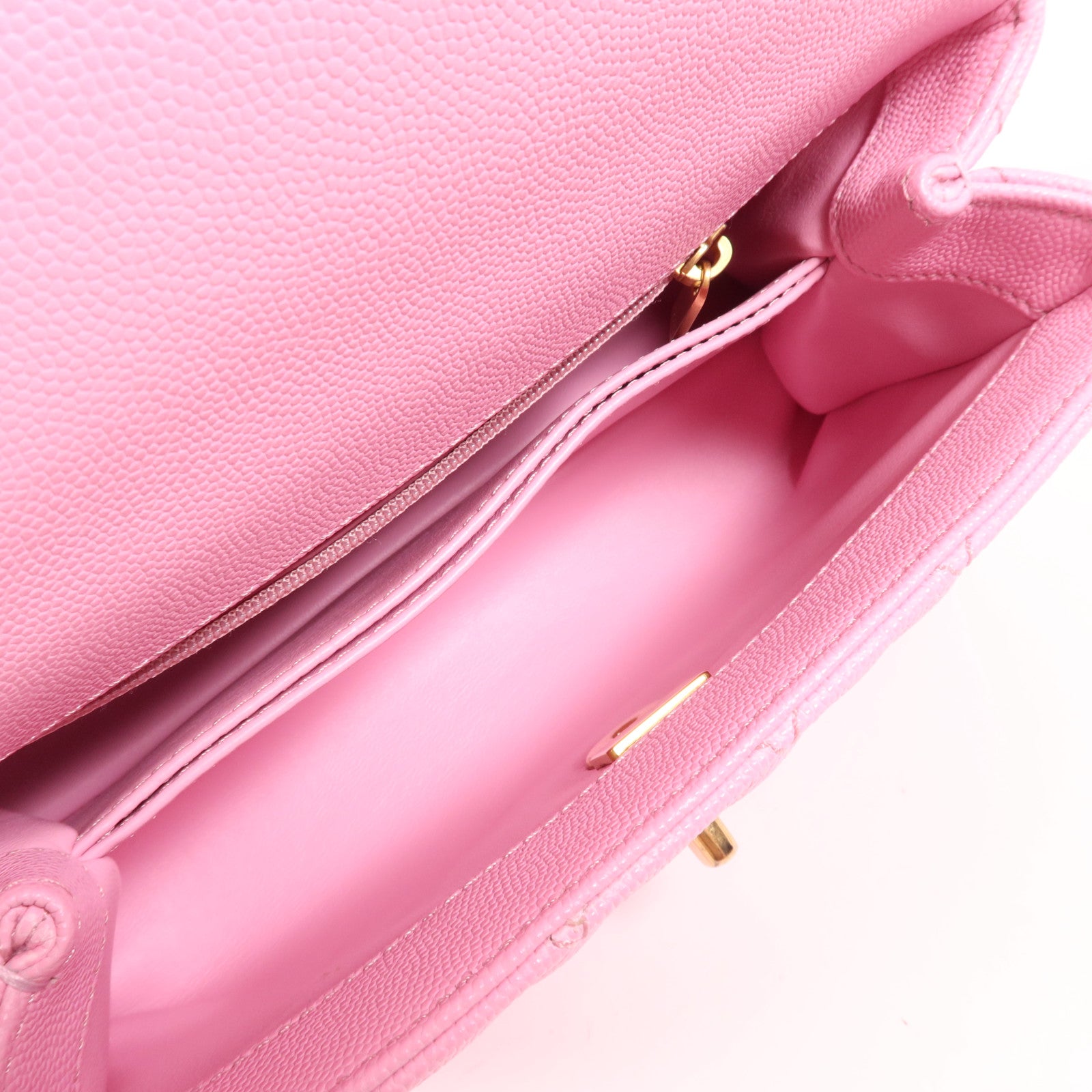 CHANEL 牛皮皮革Coco Handle金扣鏈帶肩背袋